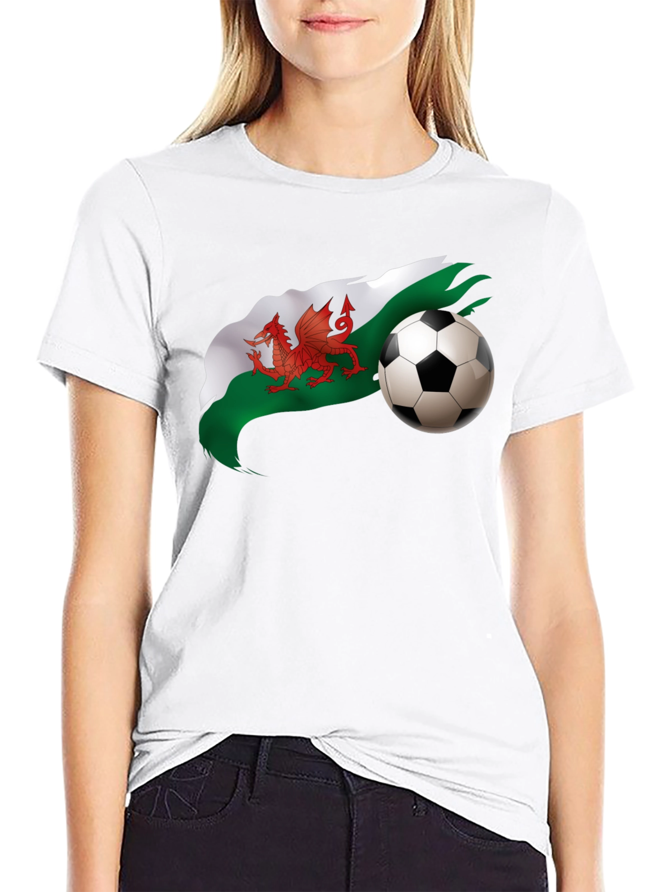 Wales Football Graphic Black T-Shirt