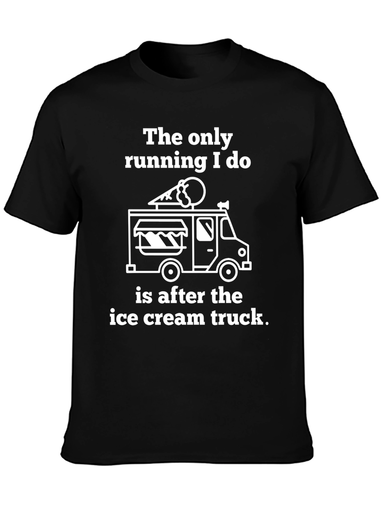 Ice Cream Truck Running T-Shirt - Funny Foodie Tee