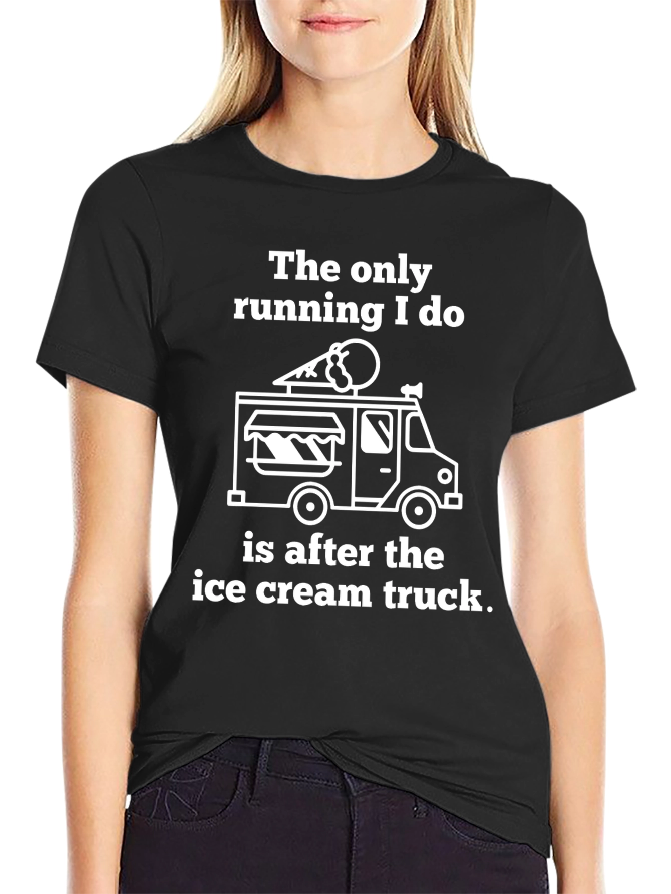 Ice Cream Truck Running T-Shirt - Funny Foodie Tee