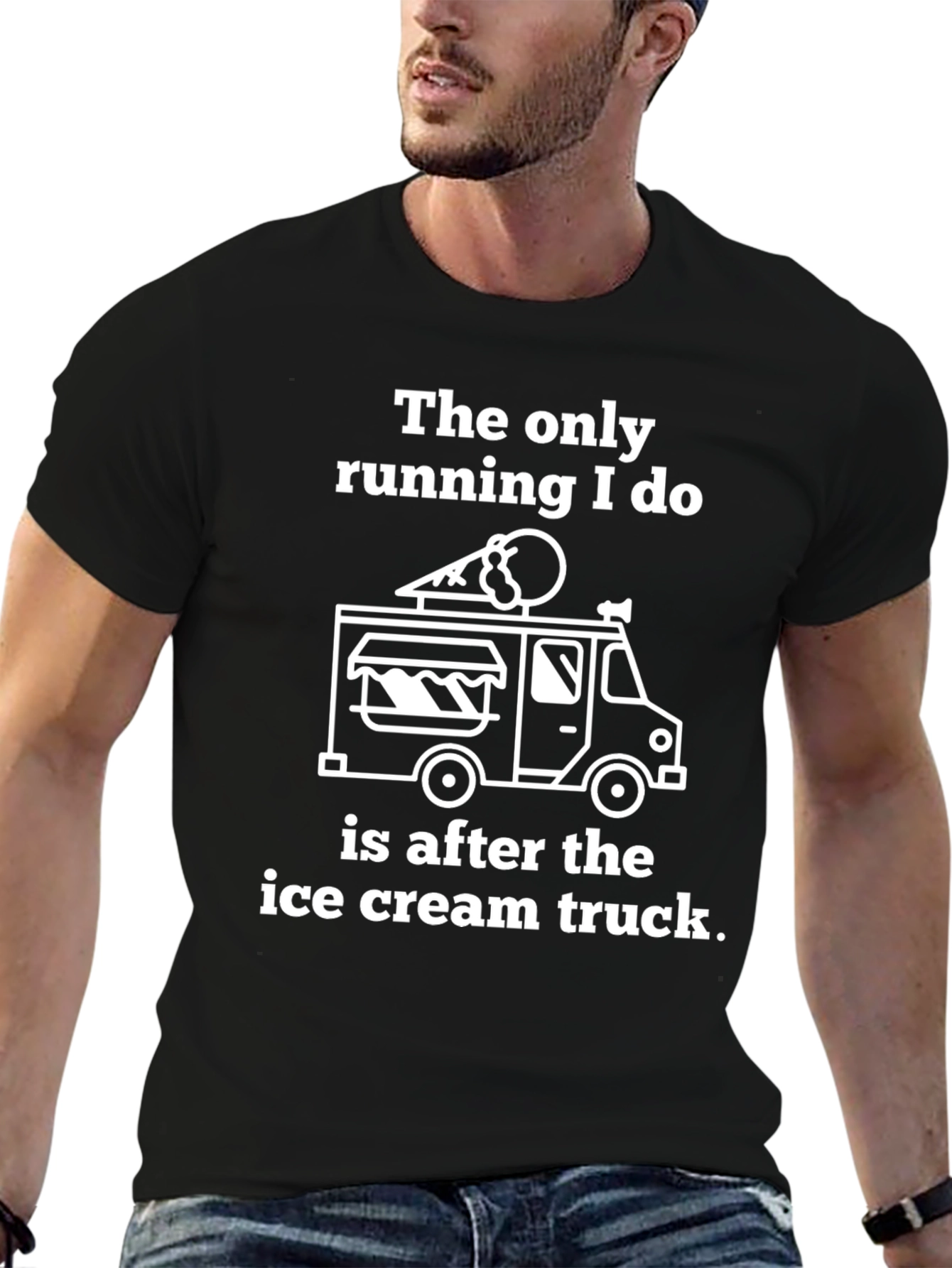 Ice Cream Truck Running T-Shirt - Funny Foodie Tee
