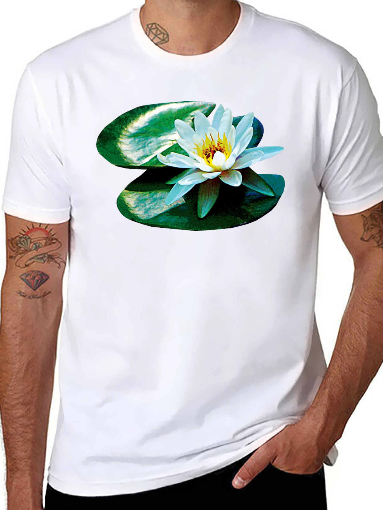 Lotus Blossom Graphic Tee - Black
