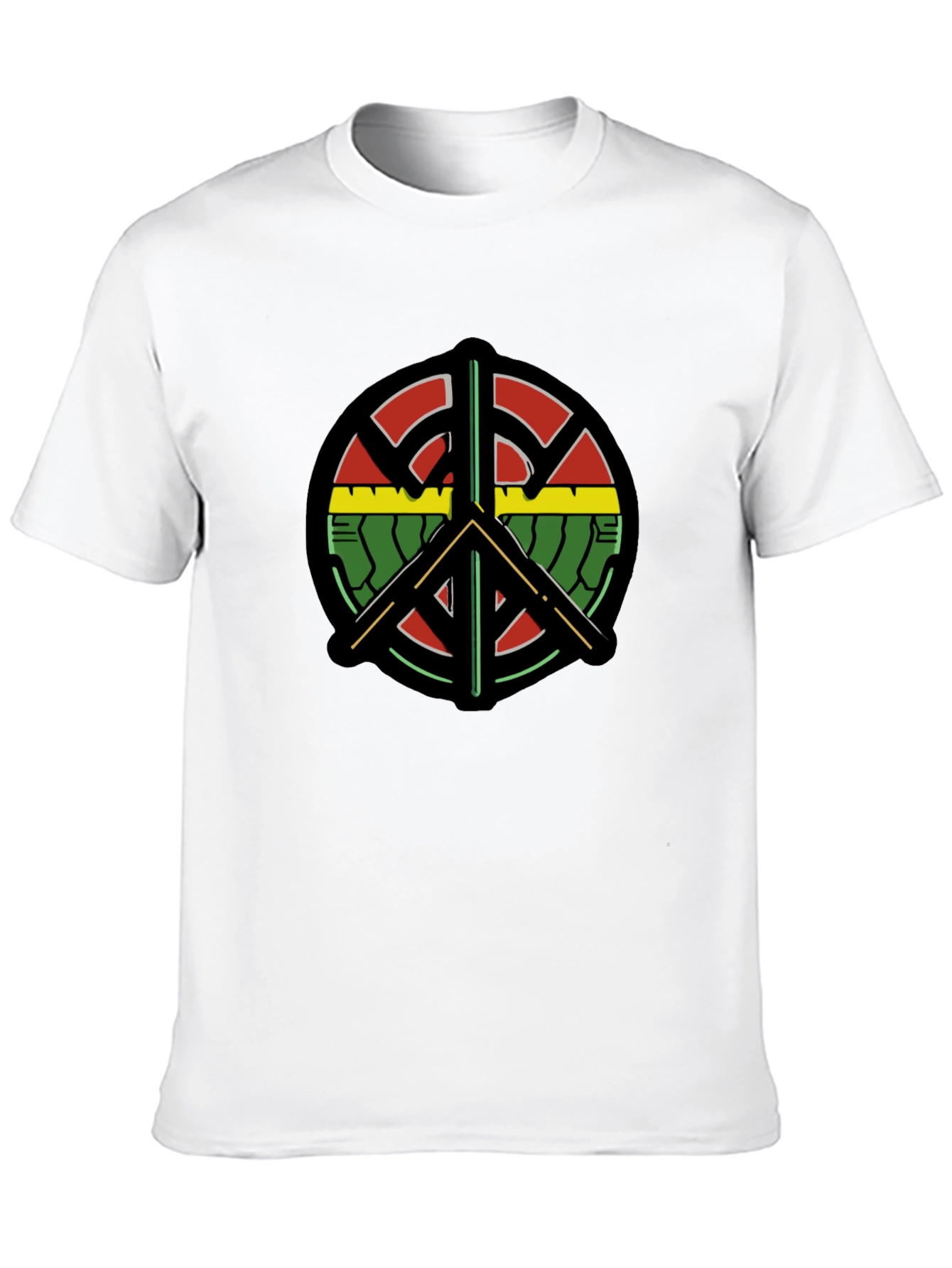 Peace Symbol T-Shirt - Reggae Rasta Design