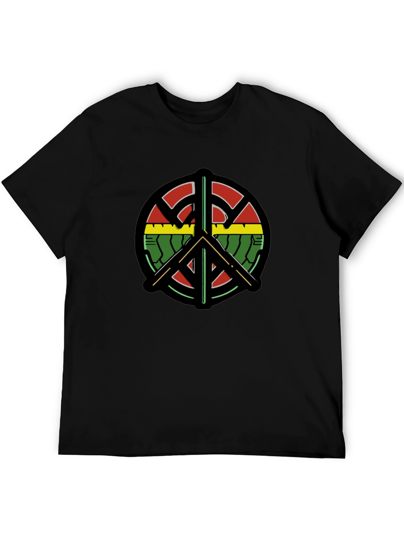 Peace Symbol T-Shirt - Reggae Rasta Design