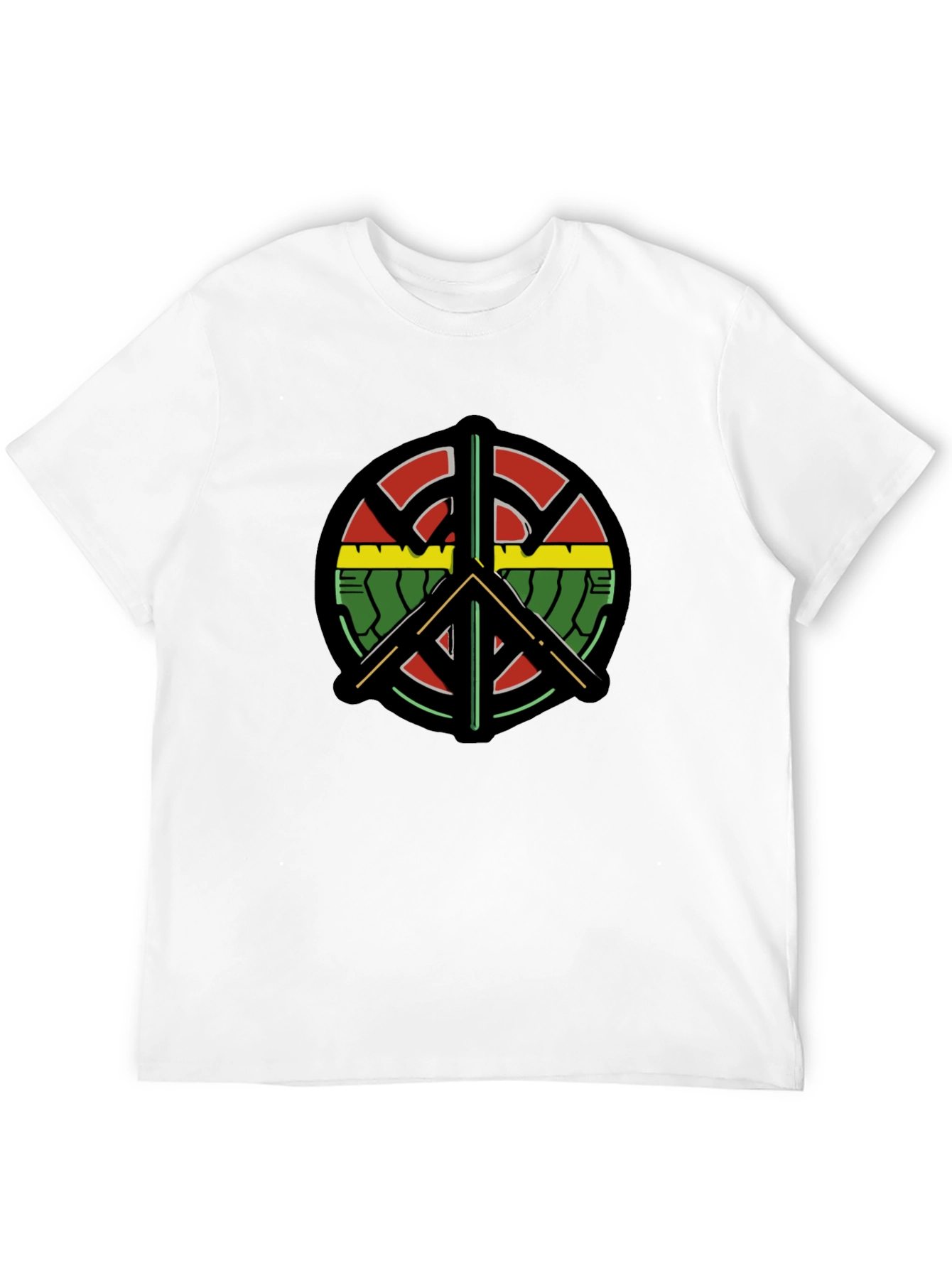 Peace Symbol T-Shirt - Reggae Rasta Design