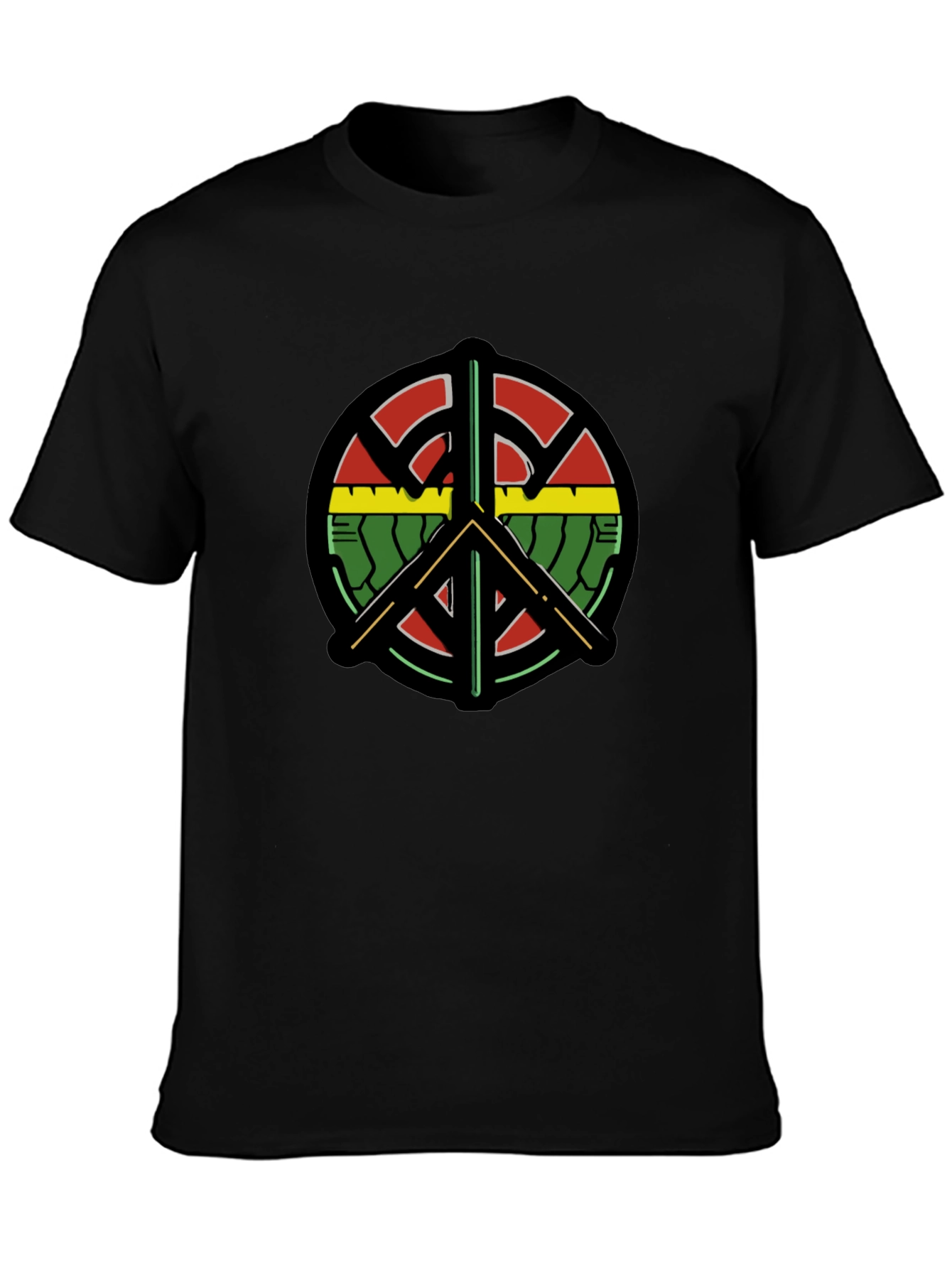 Peace Symbol T-Shirt - Reggae Rasta Design