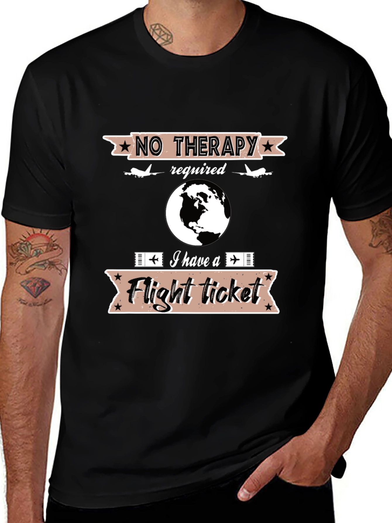No Therapy Flight Ticket T-Shirt