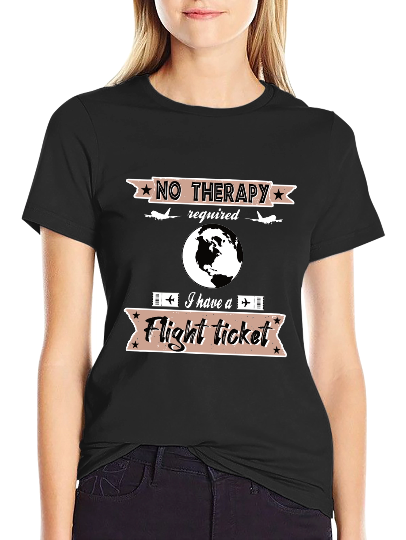 No Therapy Flight Ticket T-Shirt