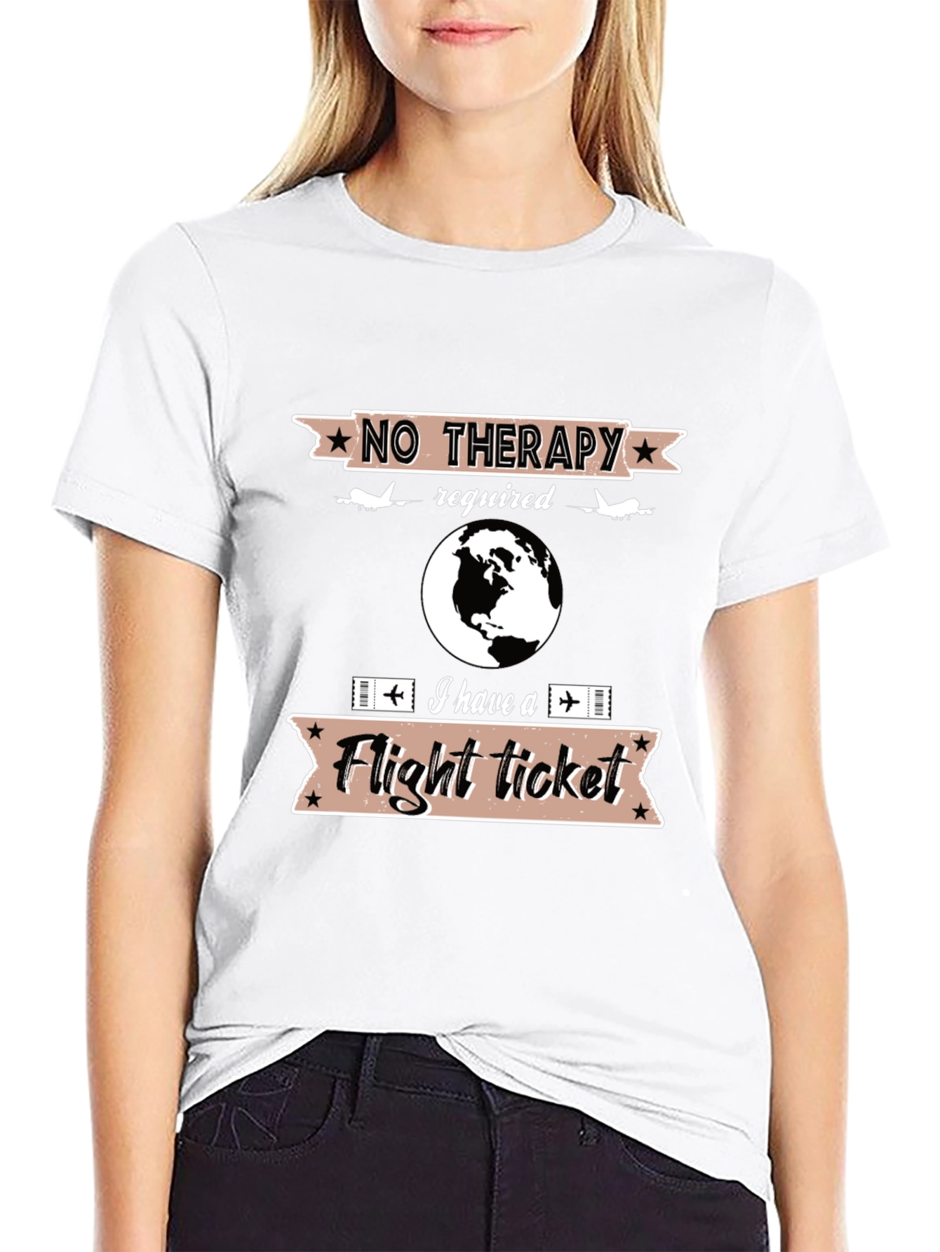 No Therapy Flight Ticket T-Shirt