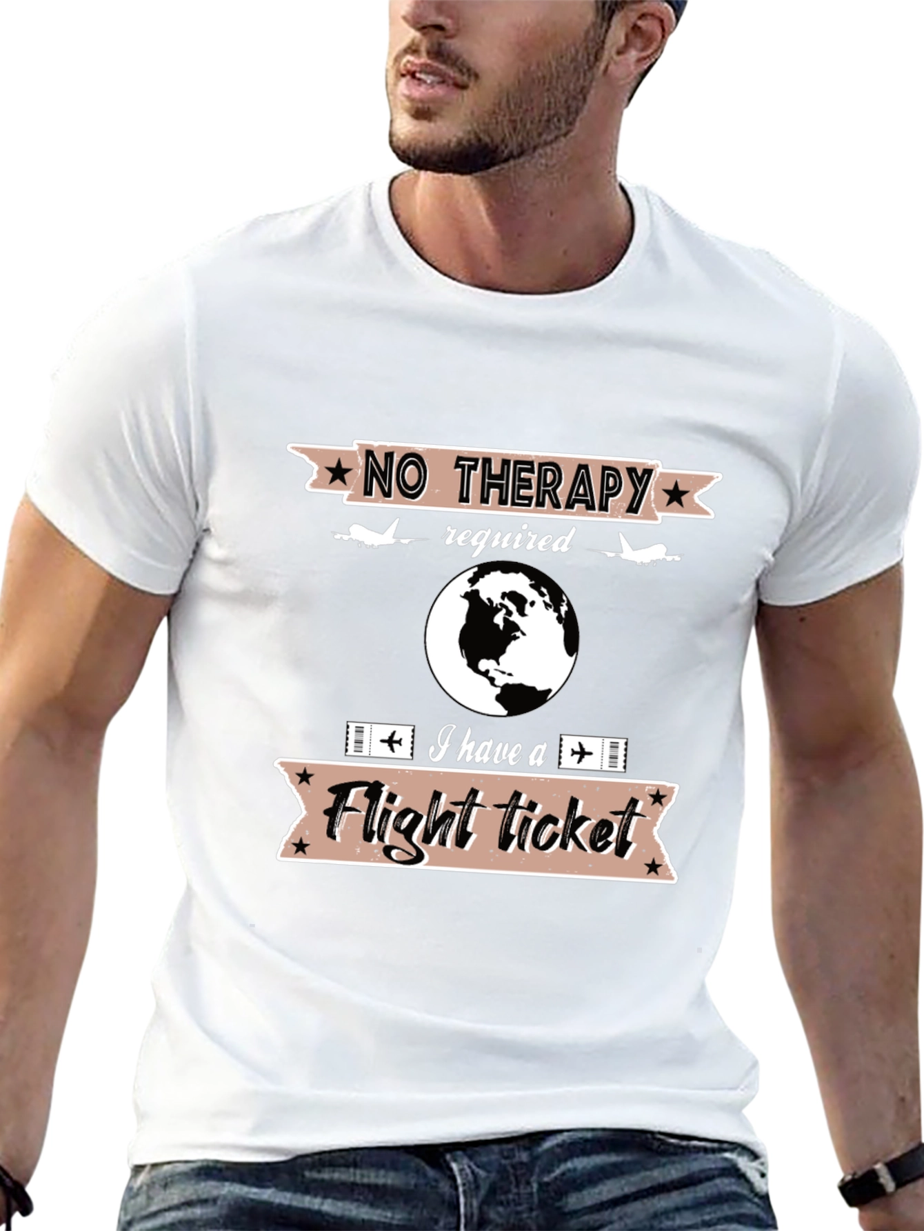 No Therapy Flight Ticket T-Shirt