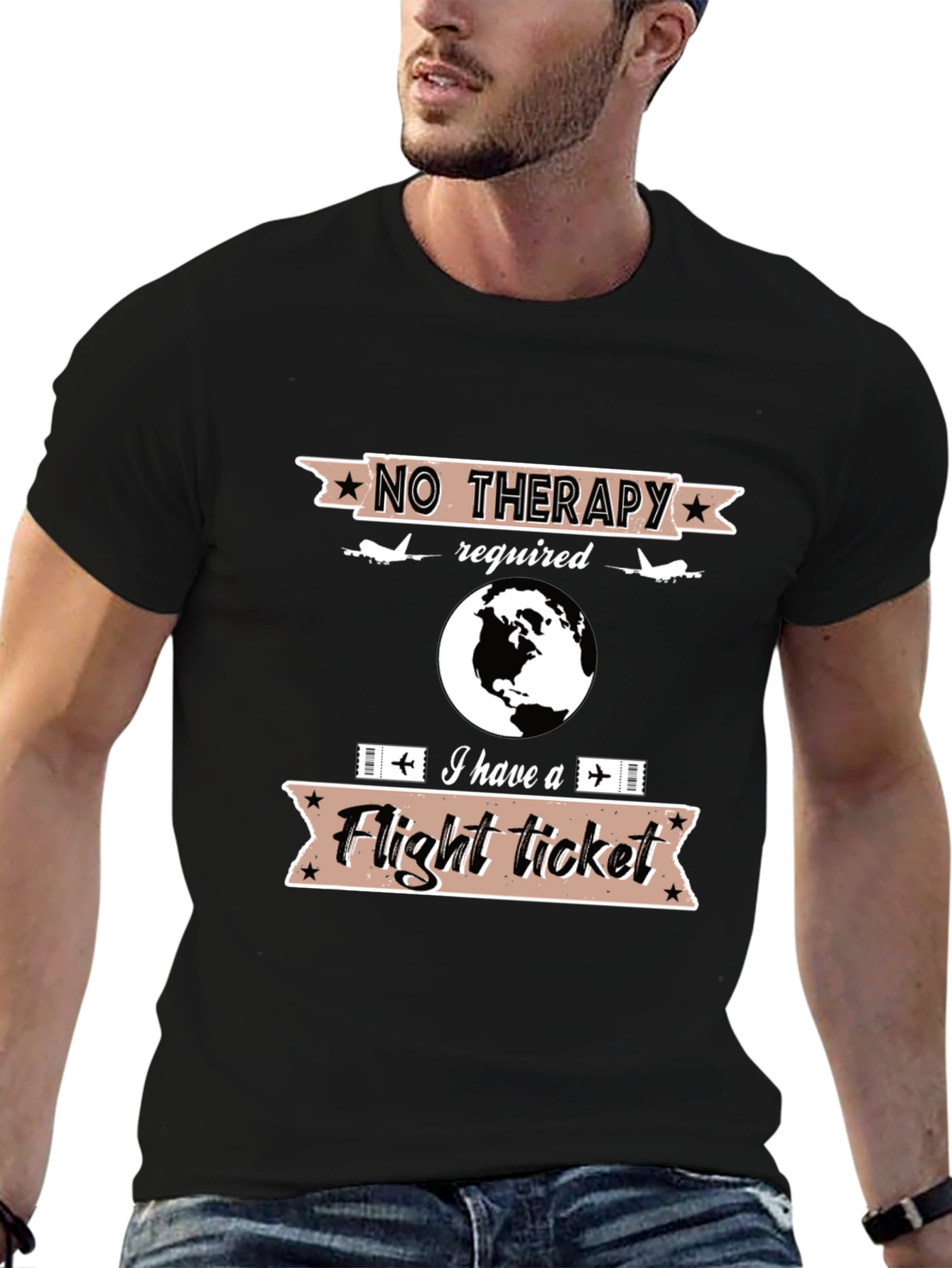 No Therapy Flight Ticket T-Shirt
