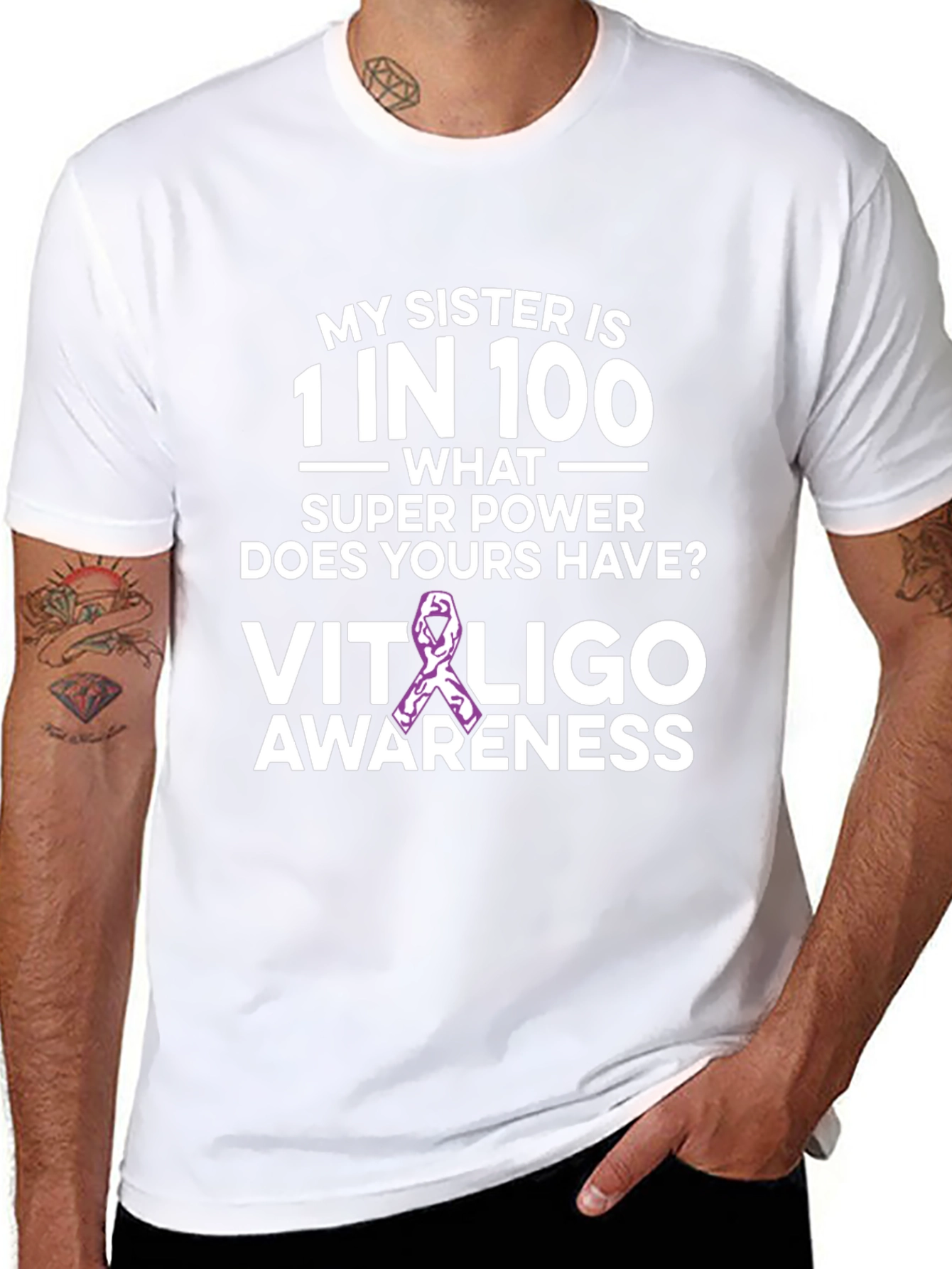 My Sister is 1 in 100 Vitiligo Awareness T-Shirt