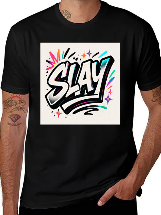 Slay Graphic Print Black Tee