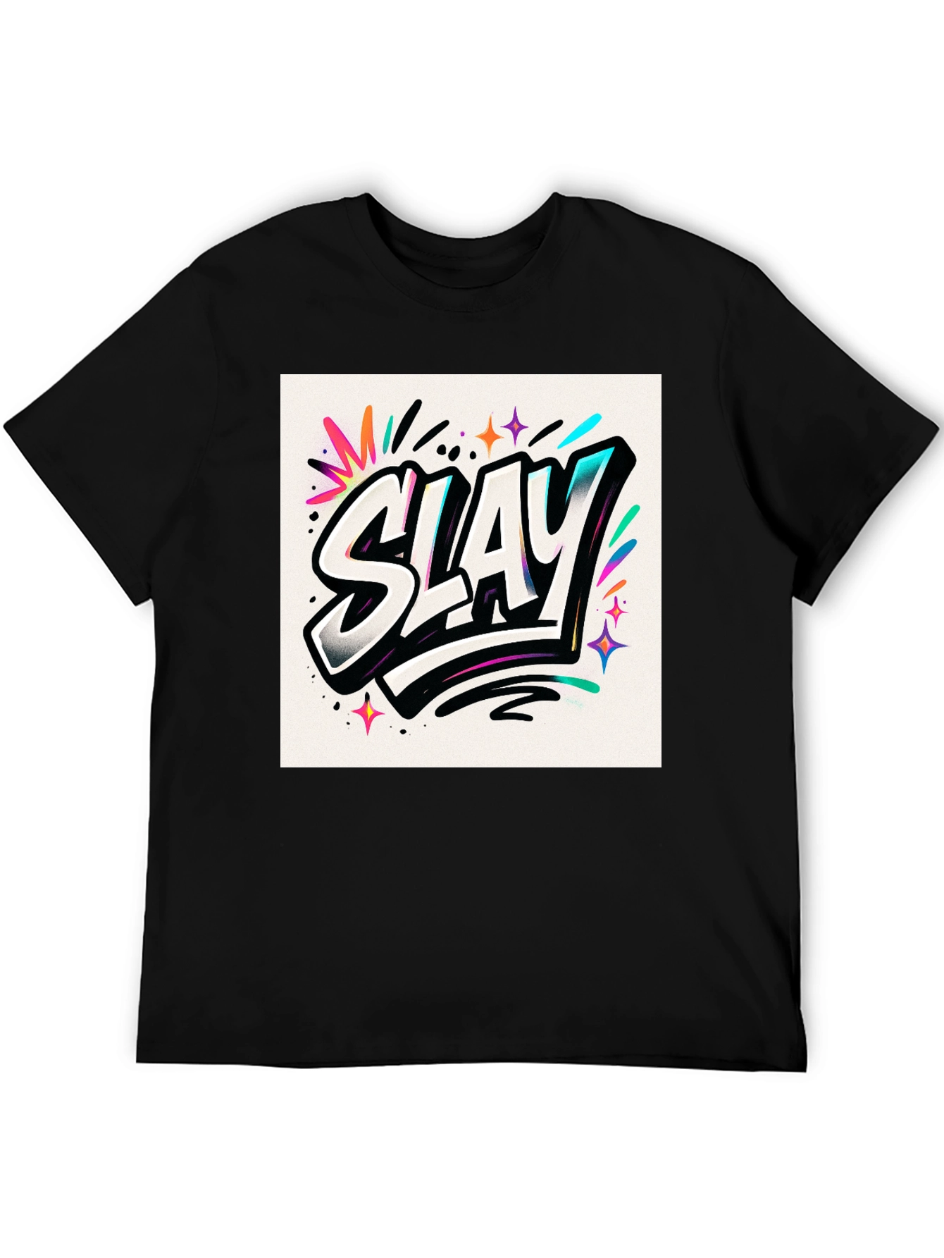 Slay Graphic Print Black Tee