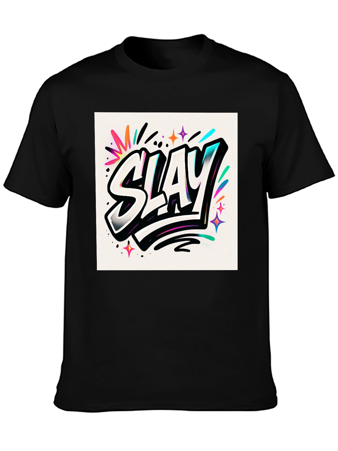 Slay Graphic Print Black Tee
