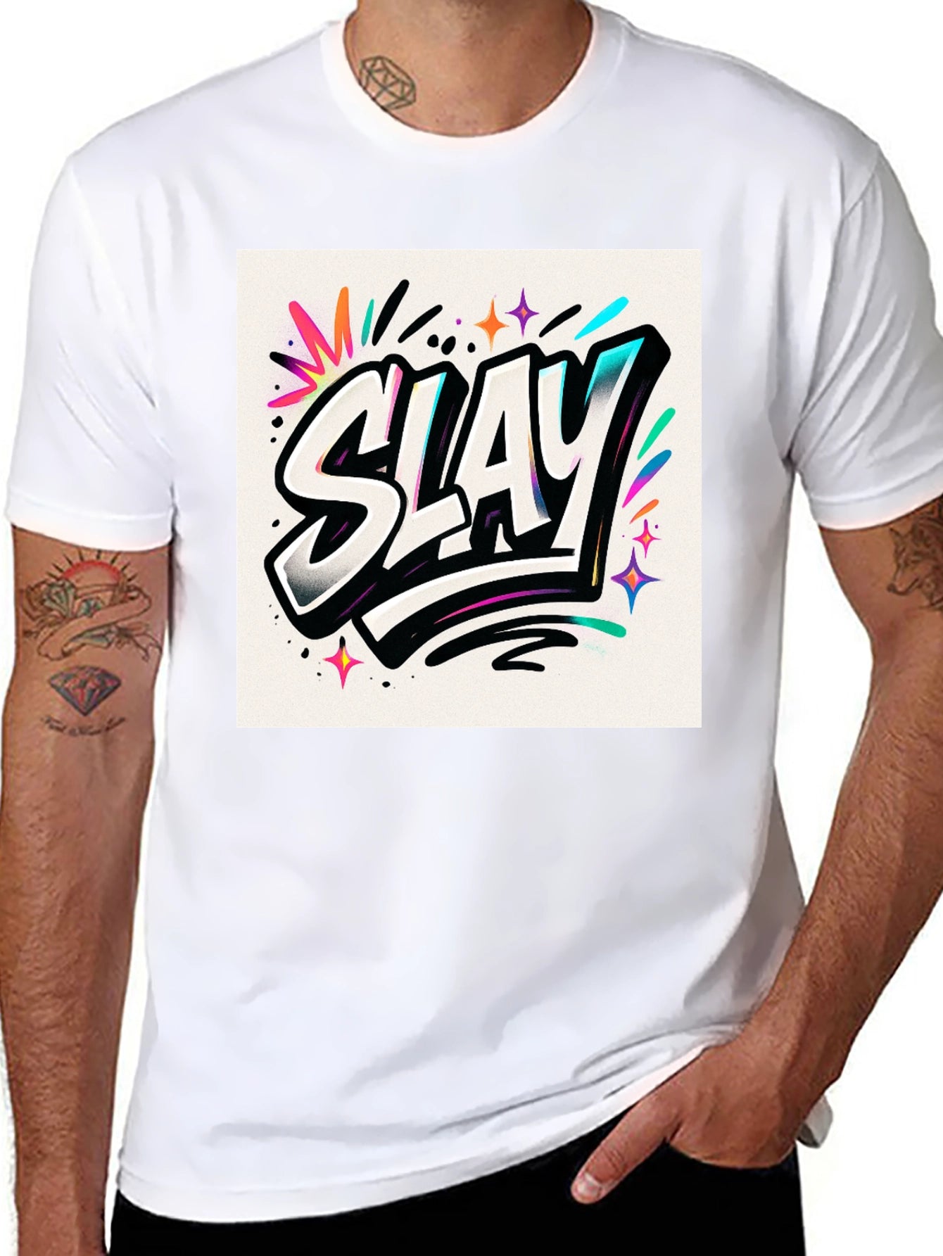 Slay Graphic Print Black Tee