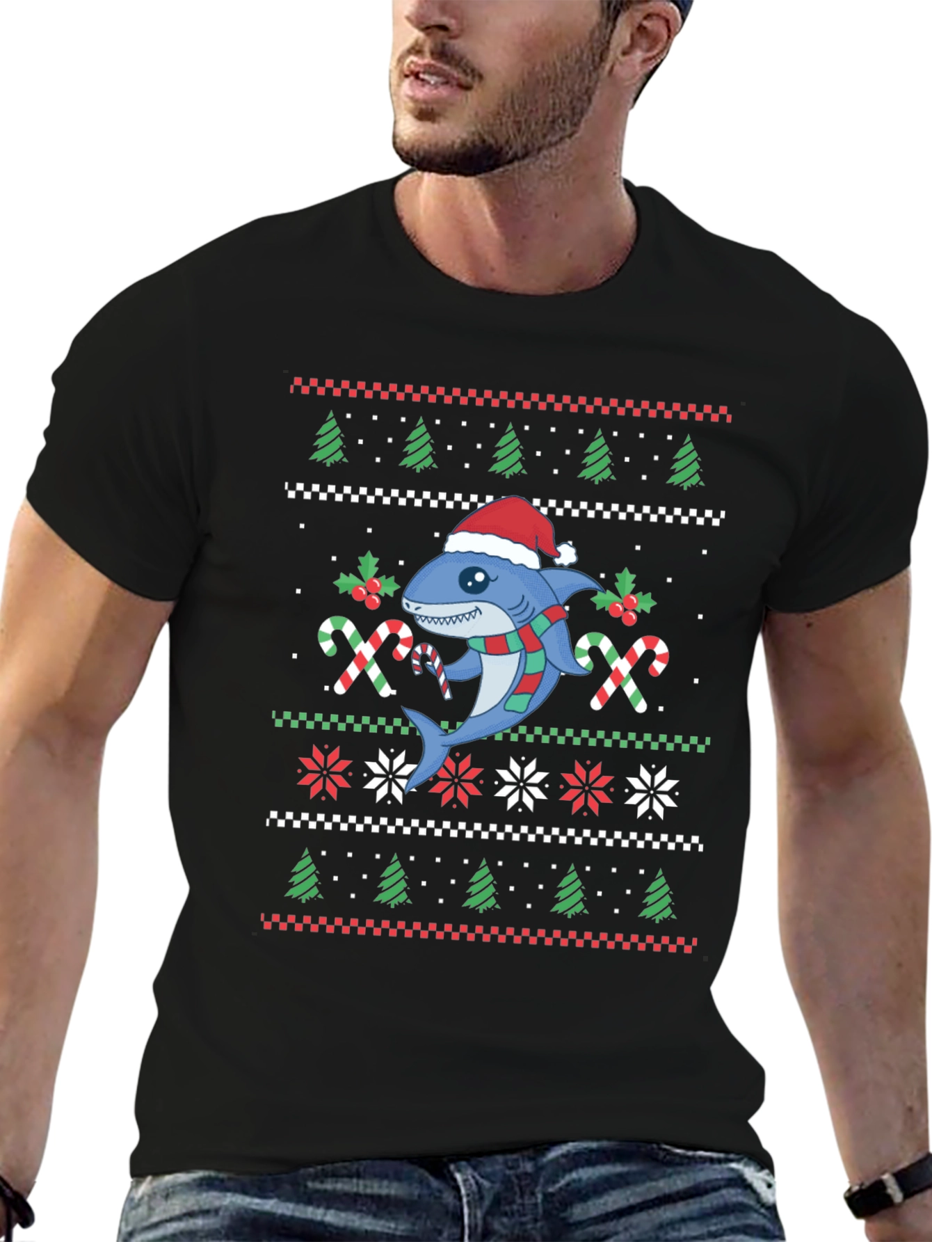 Christmas Shark Ugly Sweater T-Shirt