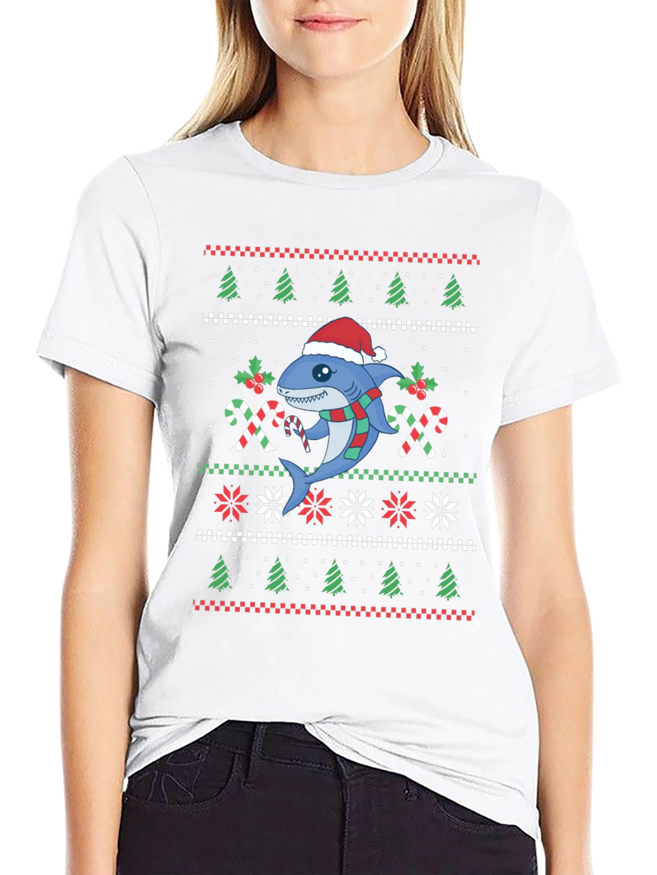 Christmas Shark Ugly Sweater T-Shirt