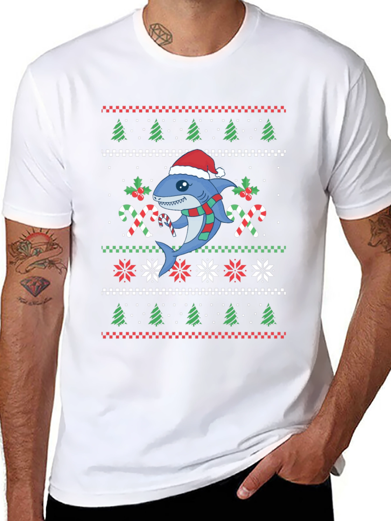 Christmas Shark Ugly Sweater T-Shirt