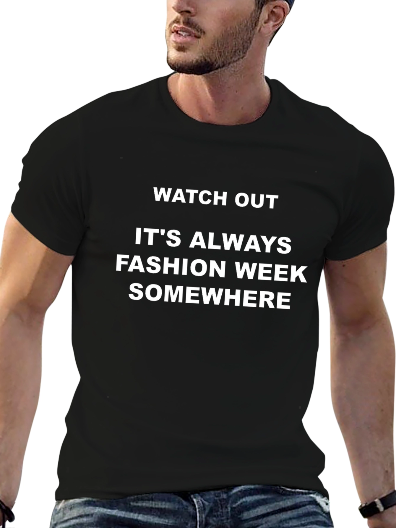 Fashion Week Statement Tee - Bold Graphic T-Shirt
