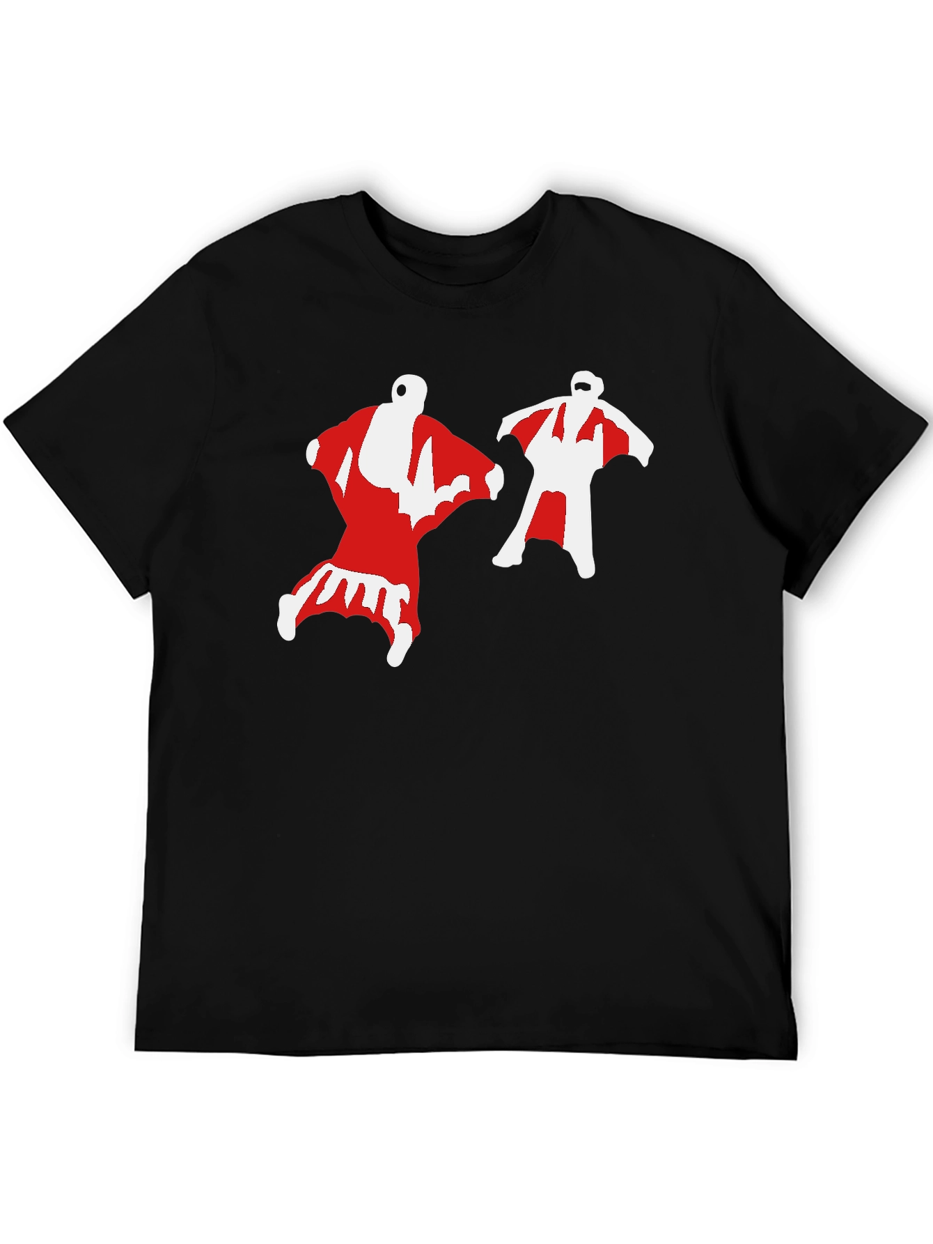 Wingsuit Skydivers Graphic Tee - Black Cotton T-Shirt