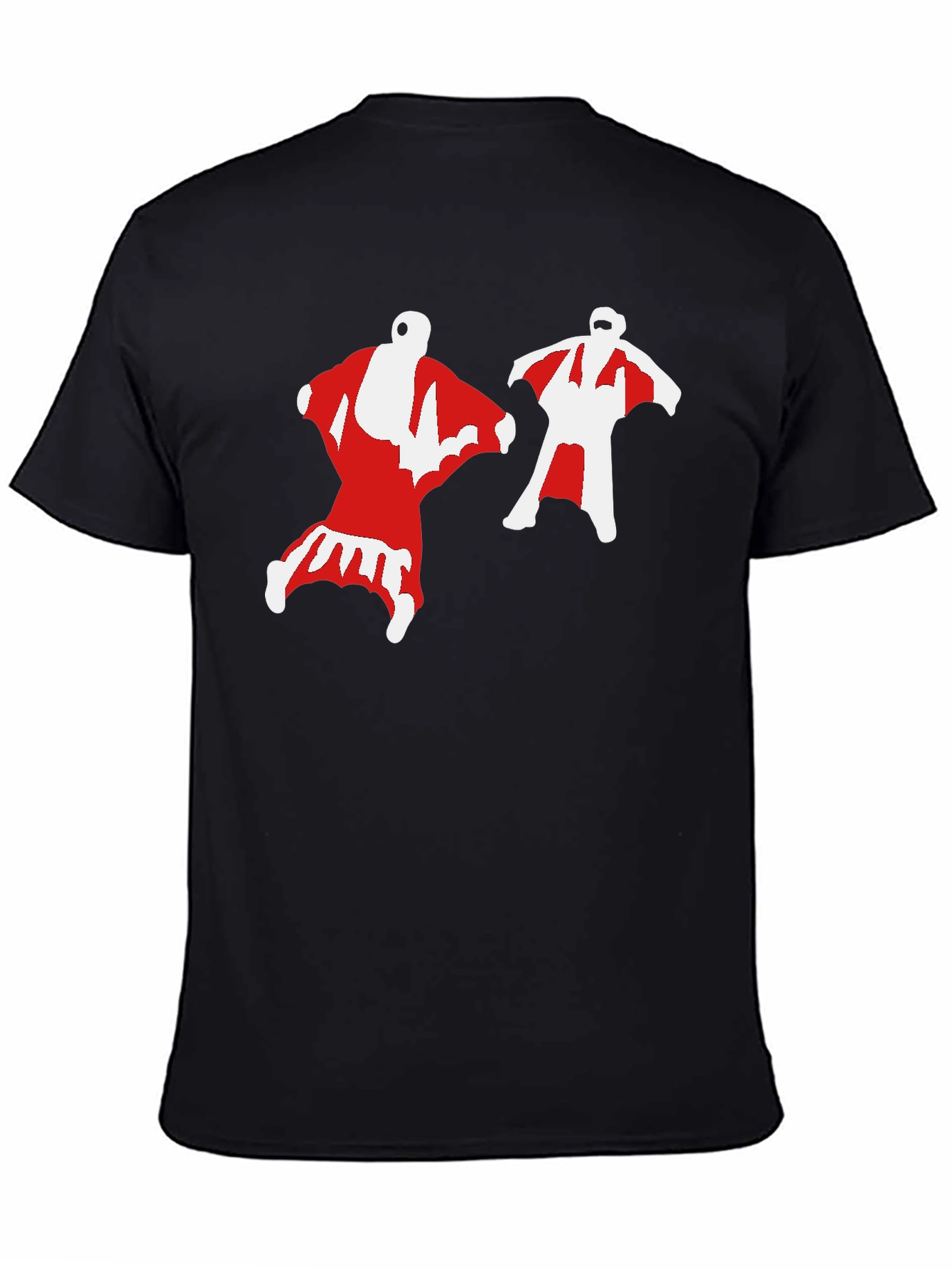Wingsuit Skydivers Graphic Tee - Black Cotton T-Shirt