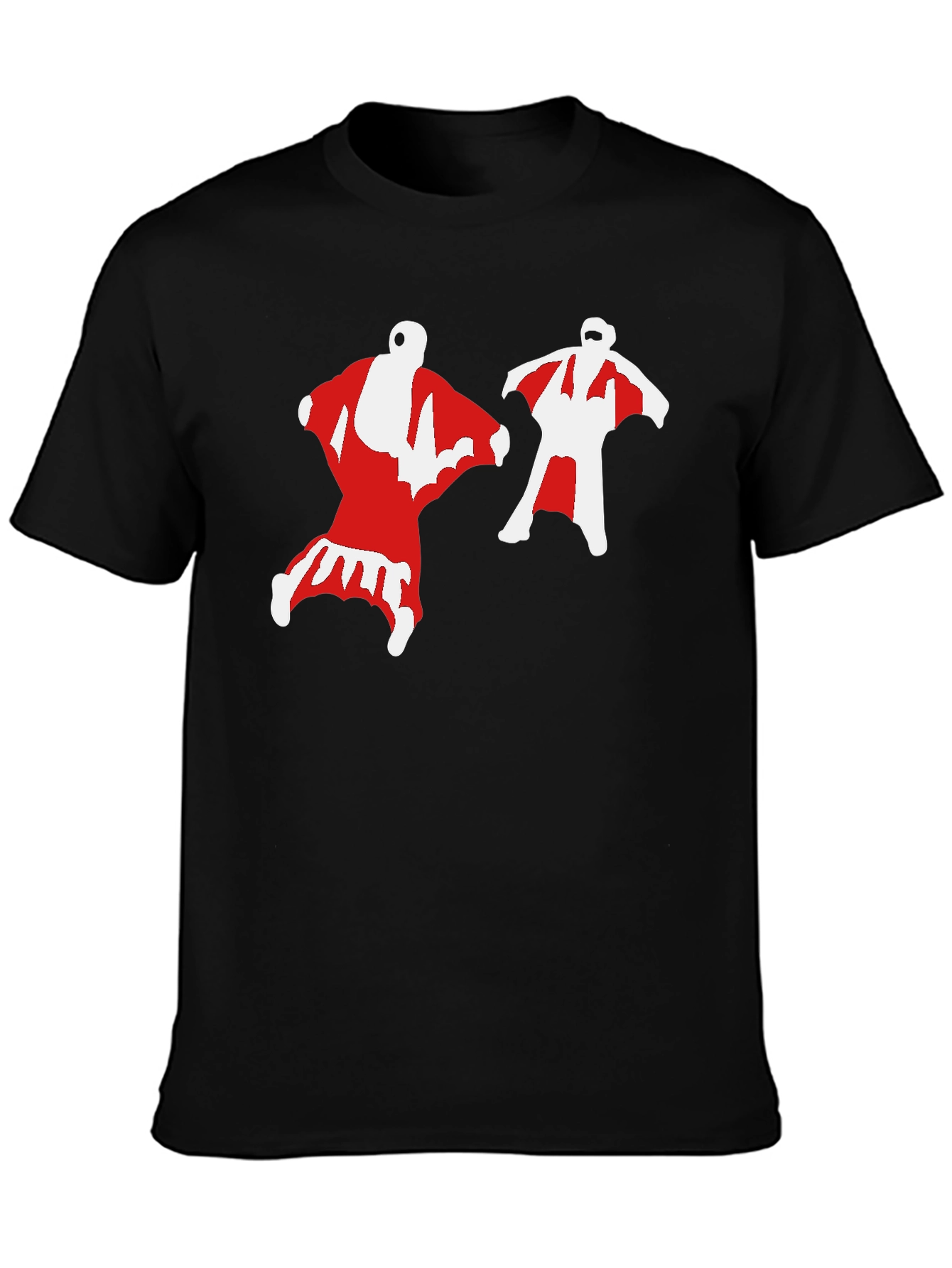 Wingsuit Skydivers Graphic Tee - Black Cotton T-Shirt