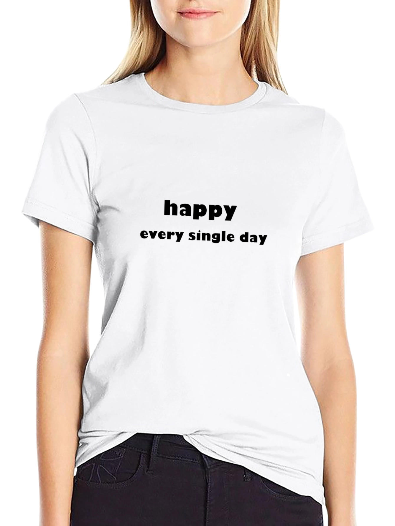 Happy Every Single Day T-Shirt Black Graphic Tee