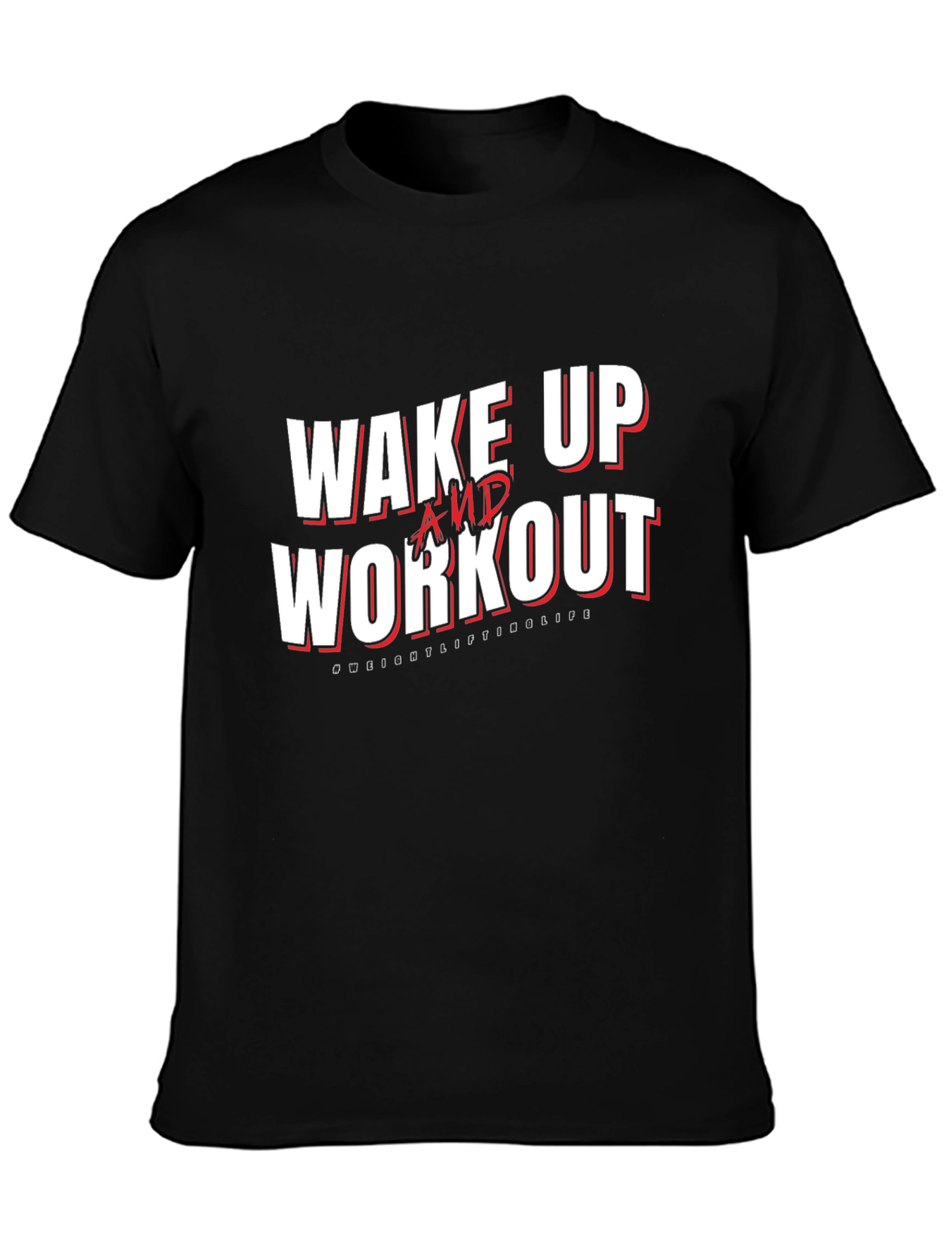 Wake Up and Workout Black Graphic Tee