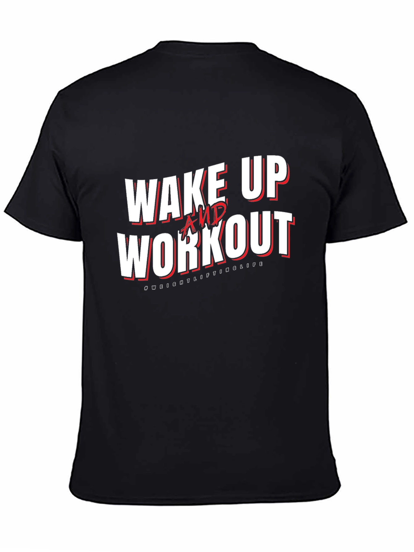 Wake Up and Workout Black Graphic Tee