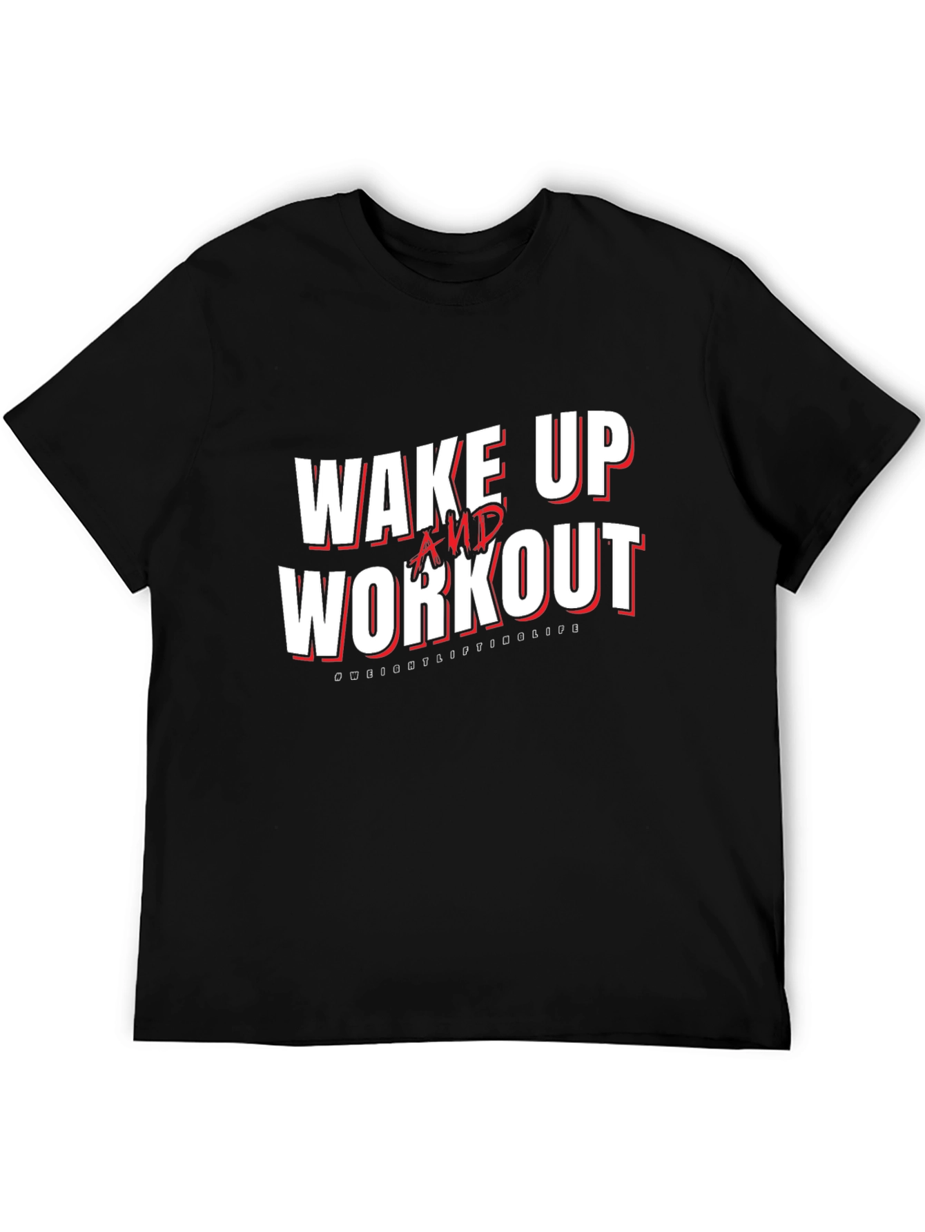 Wake Up and Workout Black Graphic Tee