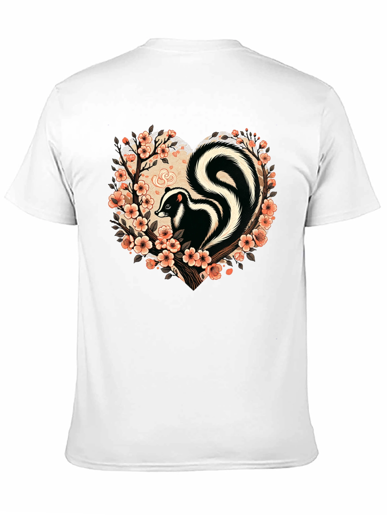 Skunk Floral Heart T-Shirt - Stylish Animal Tee