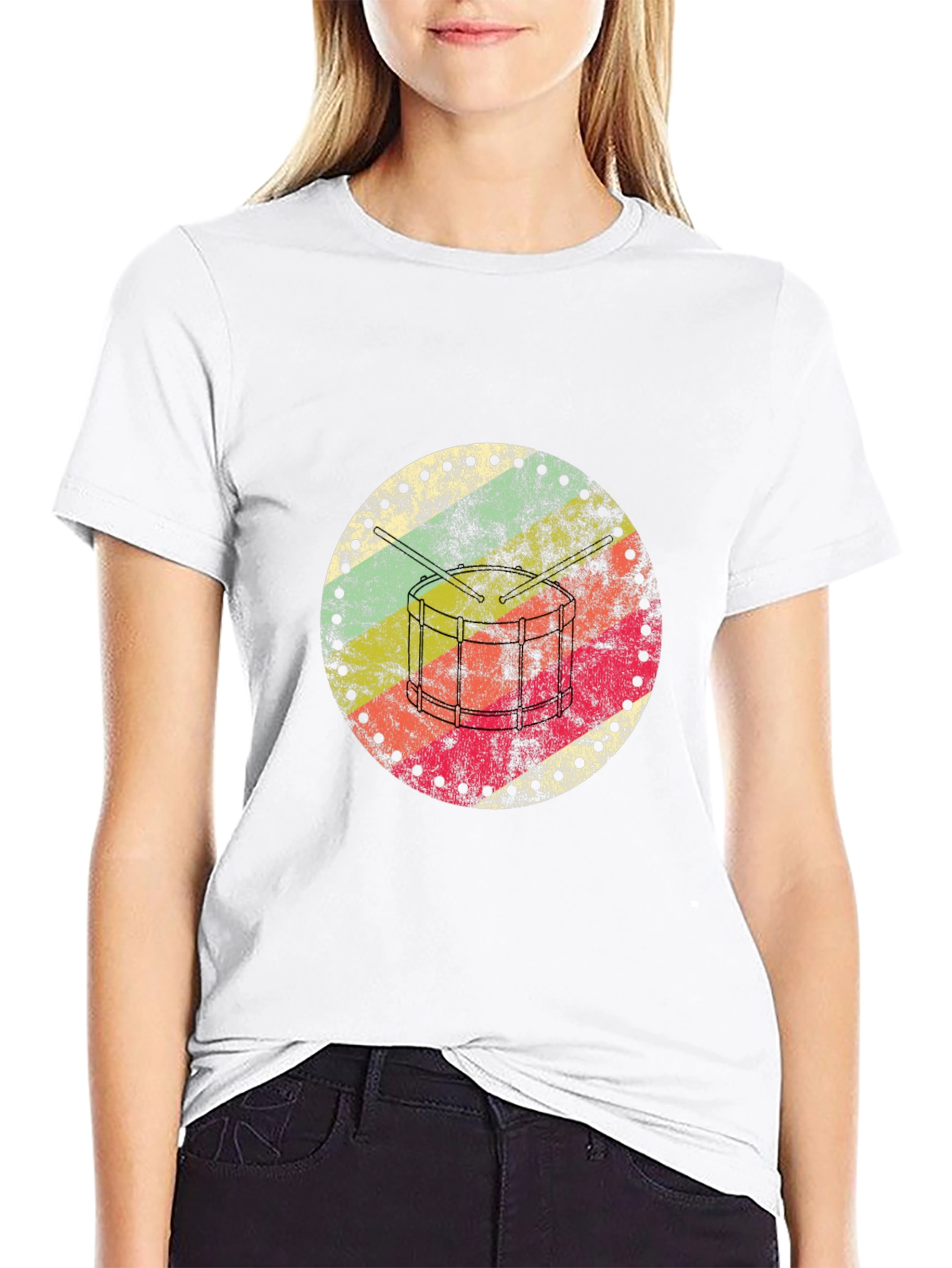 Retro Drum Circle Graphic Tee