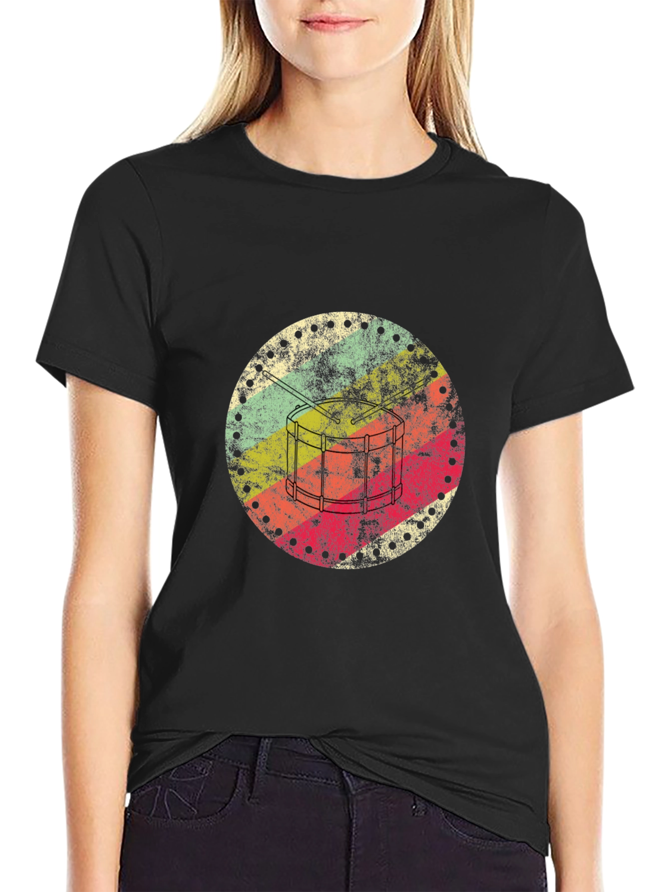 Retro Drum Circle Graphic Tee