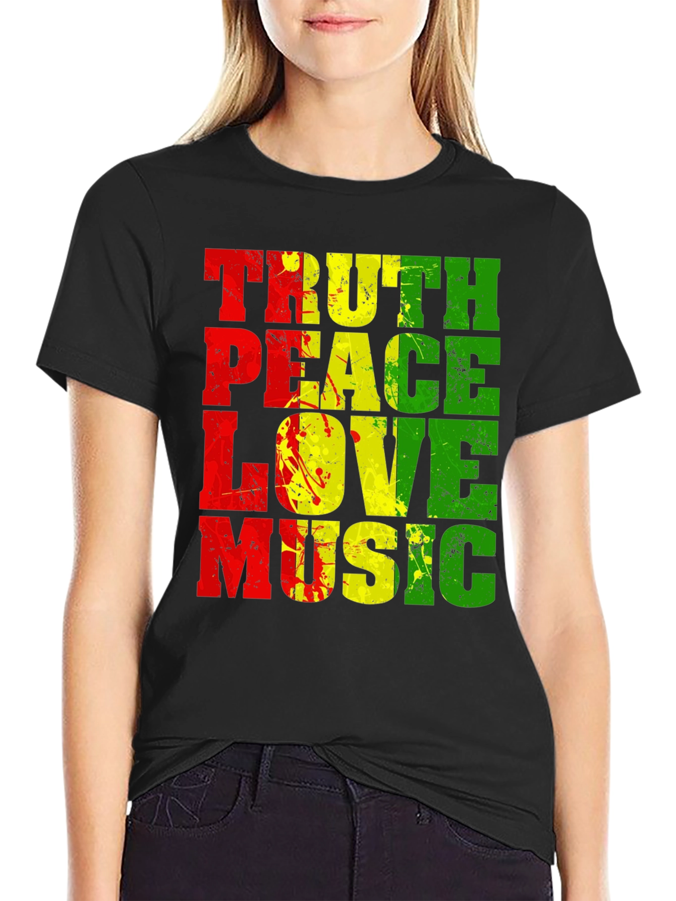 Rasta Reggae Truth Peace Love Music Graphic T-Shirt