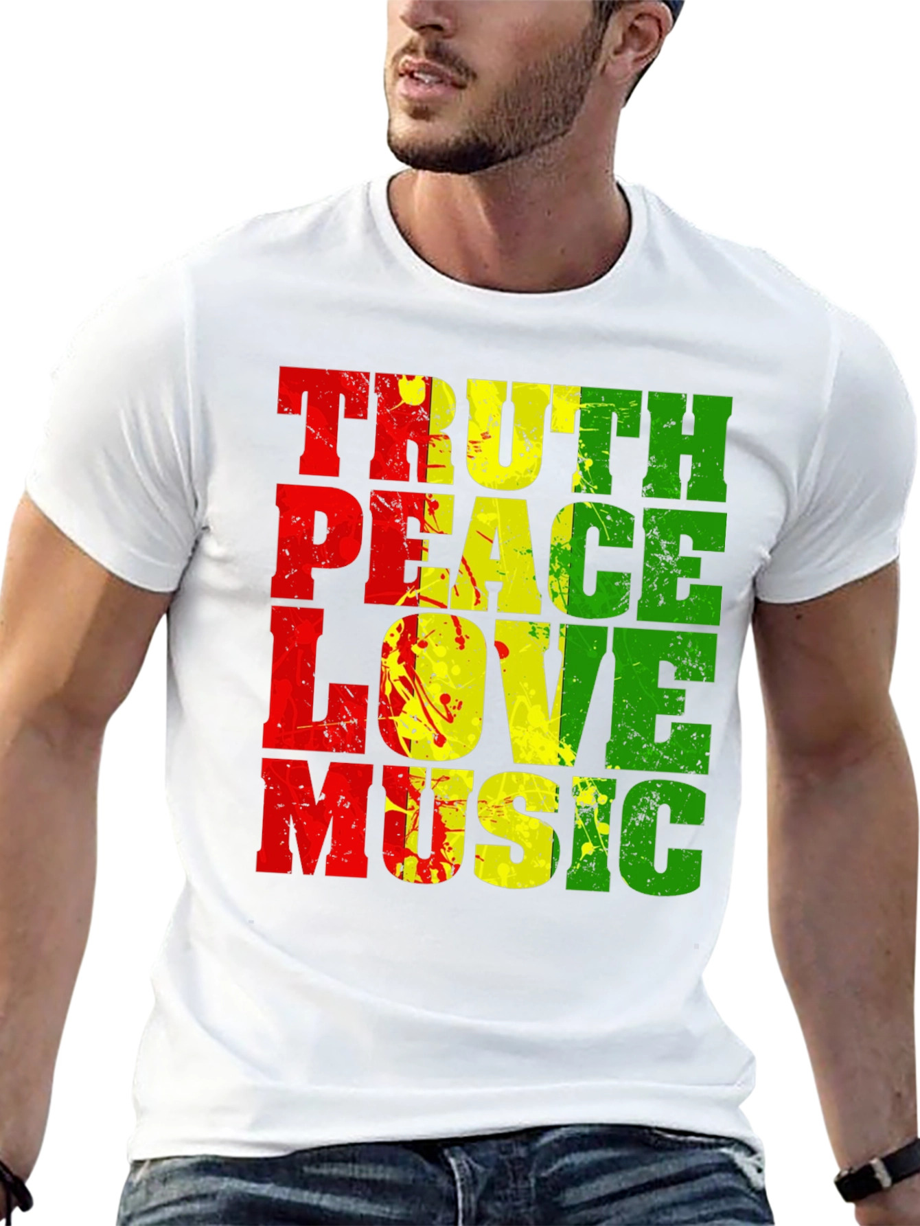 Rasta Reggae Truth Peace Love Music Graphic T-Shirt