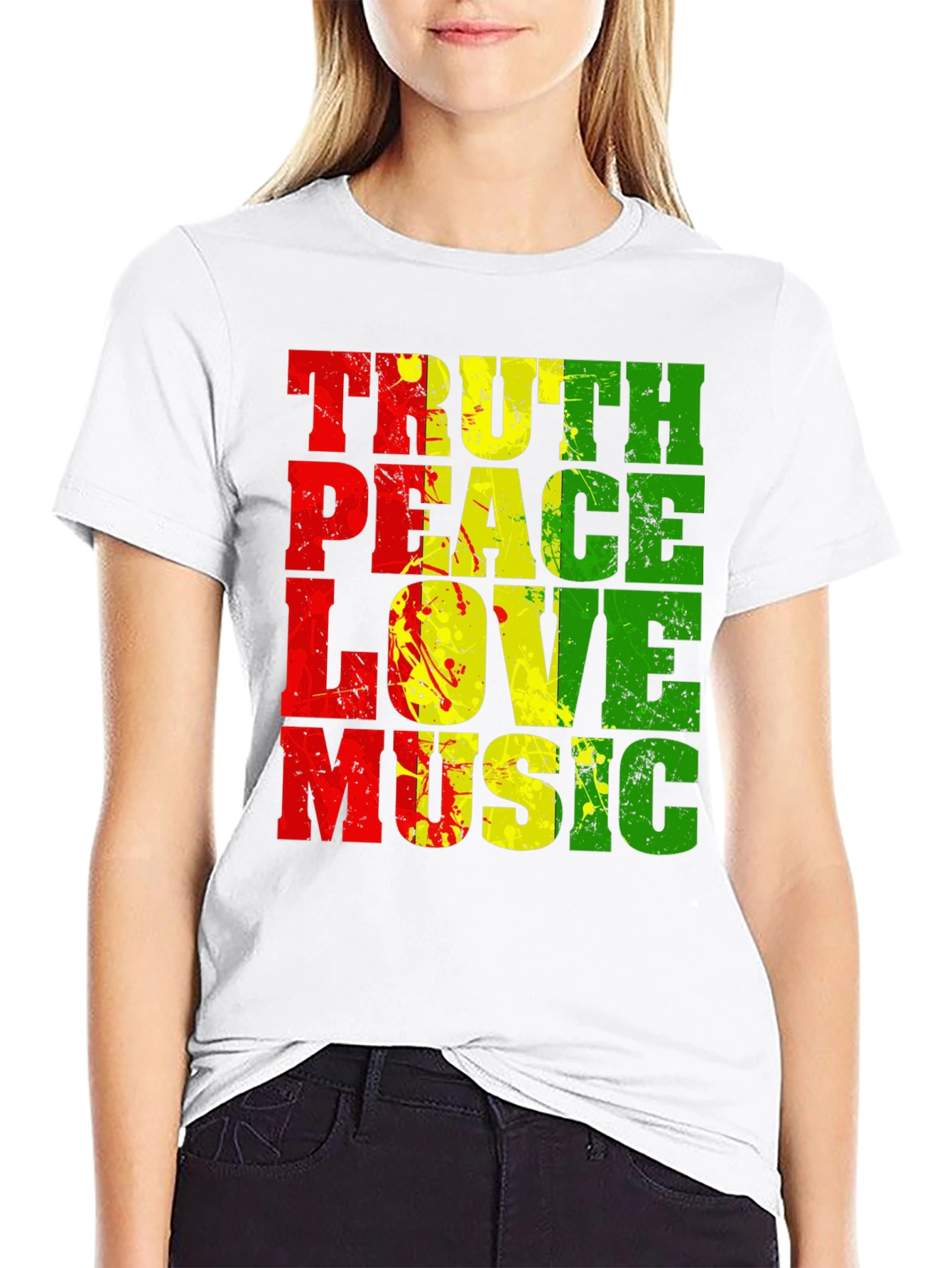 Rasta Reggae Truth Peace Love Music Graphic T-Shirt