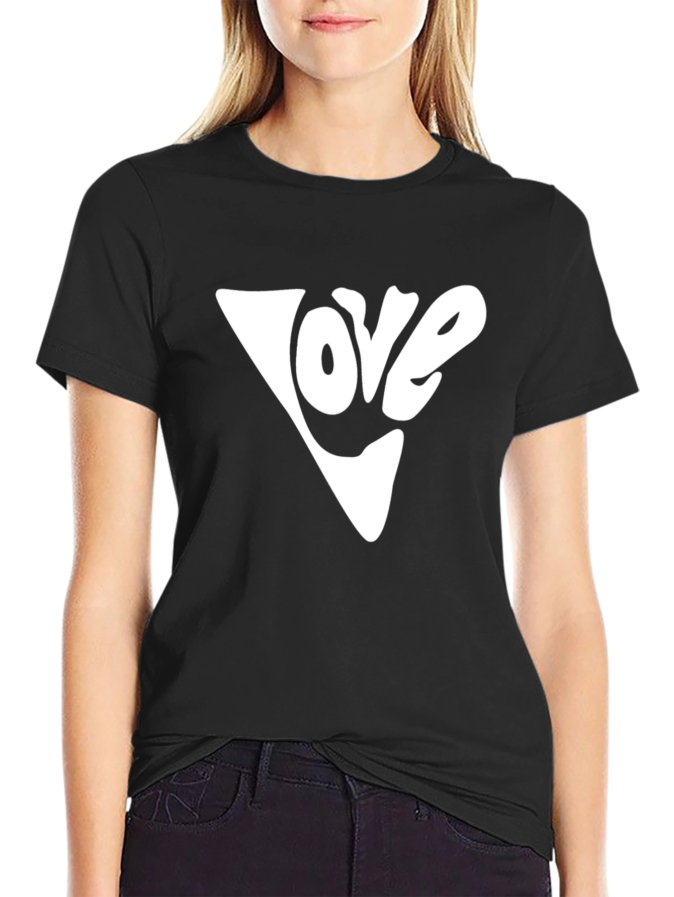 Love Graphic Tee - Black Cotton Blend