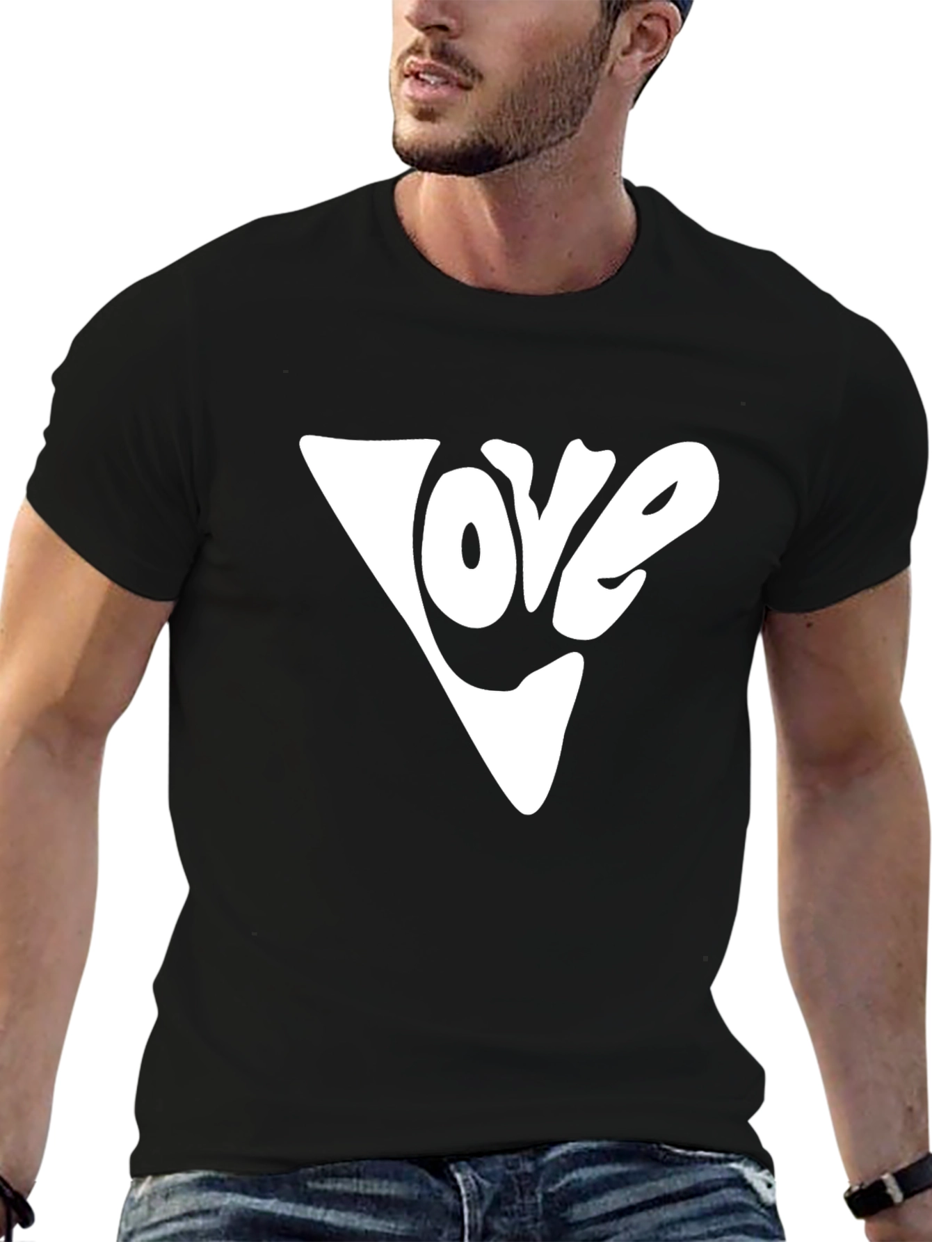 Love Graphic Tee - Black Cotton Blend