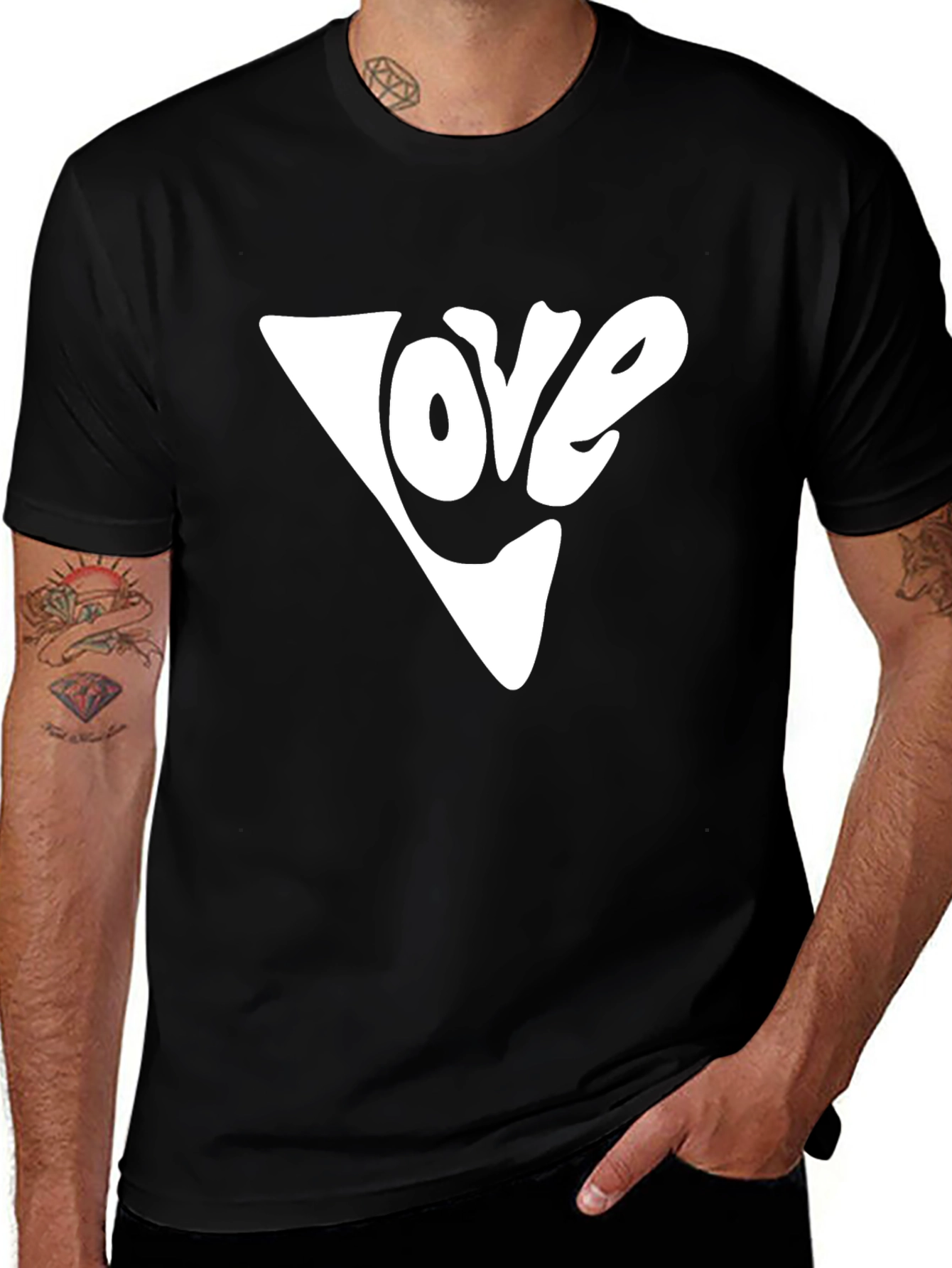 Love Graphic Tee - Black Cotton Blend