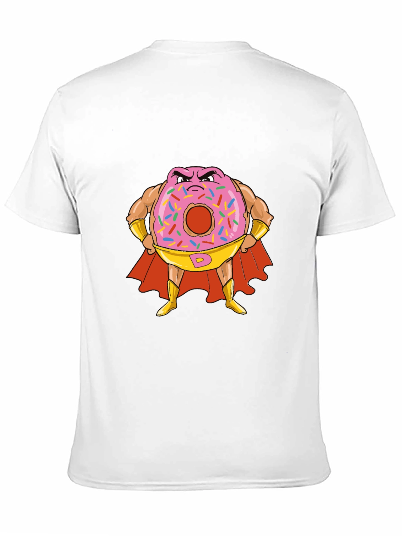 Donut Superhero Graphic Tee - Black Cotton T-Shirt