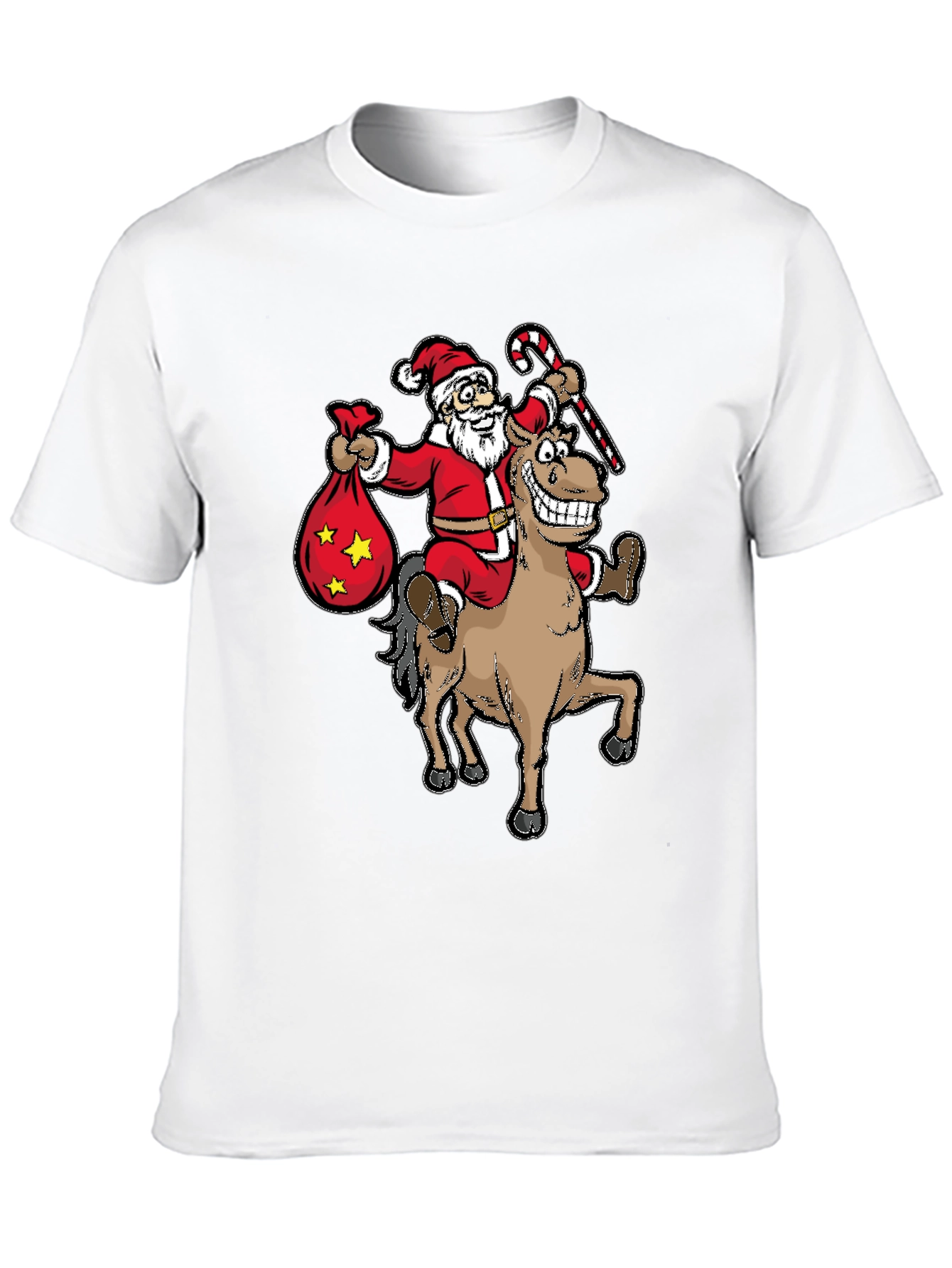 Santa Riding Horse T-Shirt - Funny Holiday Tee