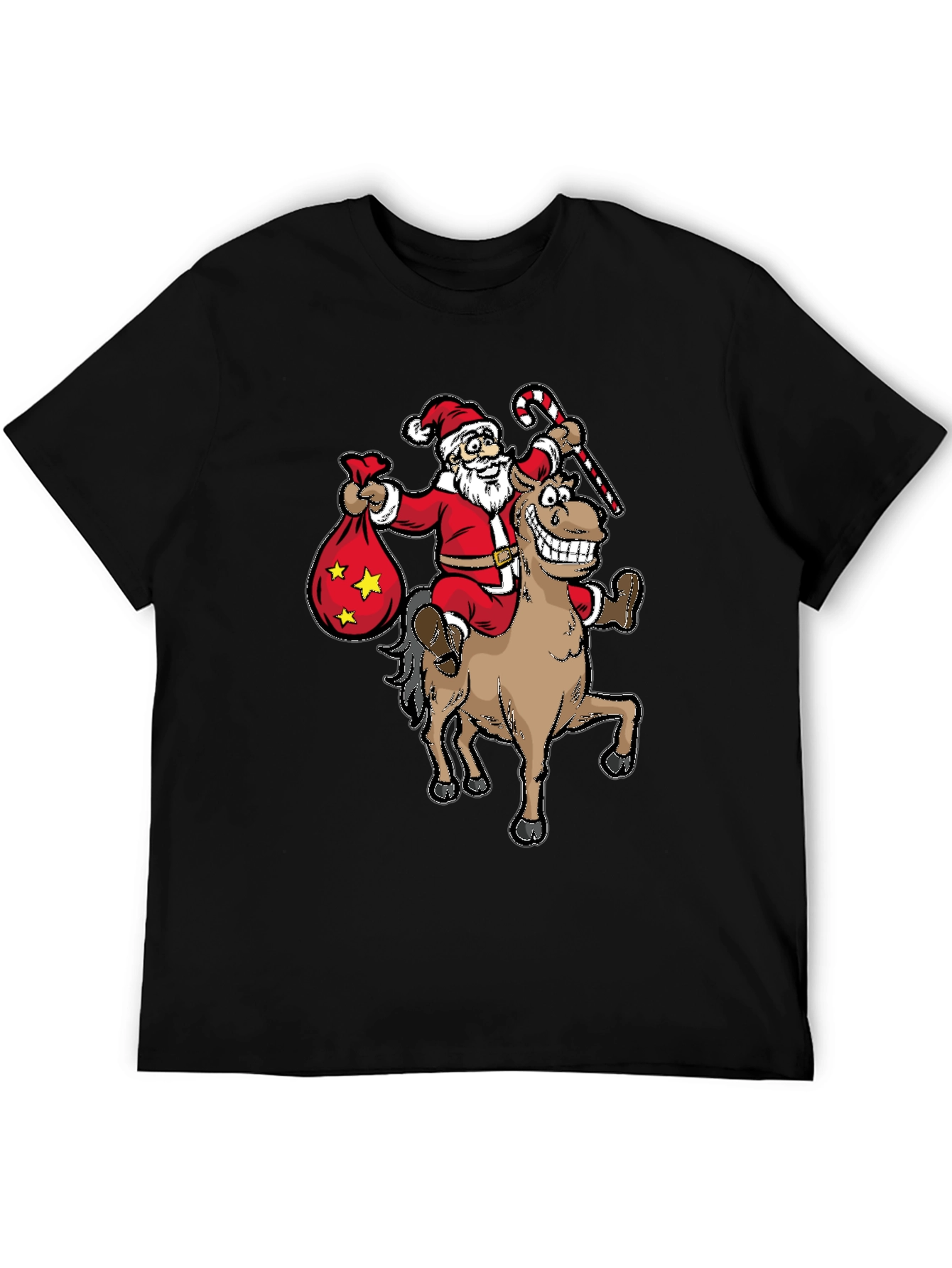 Santa Riding Horse T-Shirt - Funny Holiday Tee