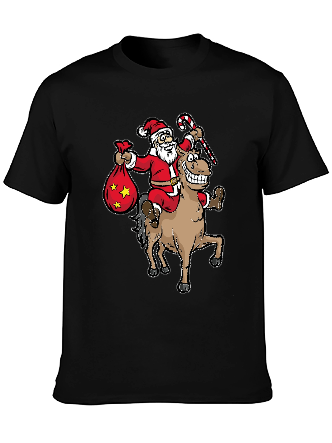 Santa Riding Horse T-Shirt - Funny Holiday Tee