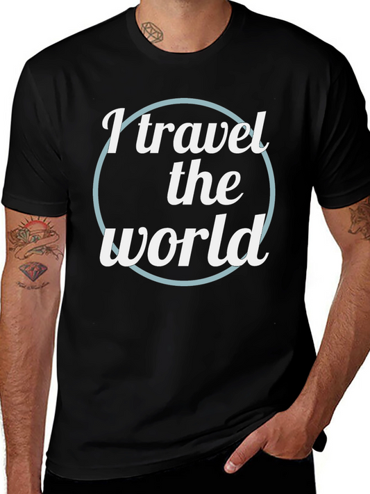 I Travel the World Black T-Shirt