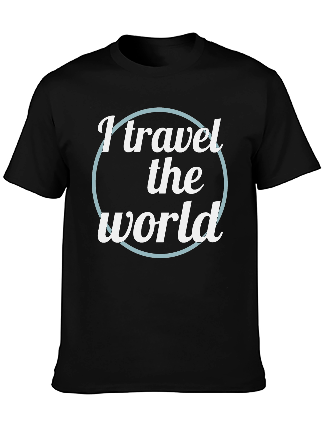 I Travel the World Black T-Shirt