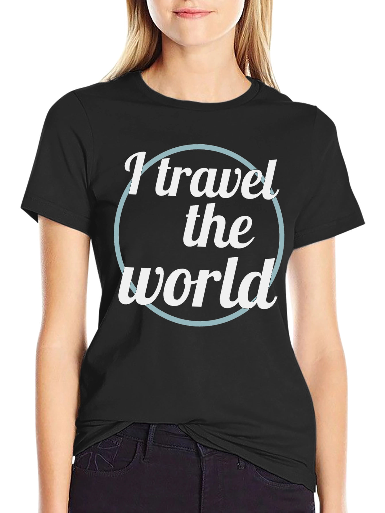 I Travel the World Black T-Shirt