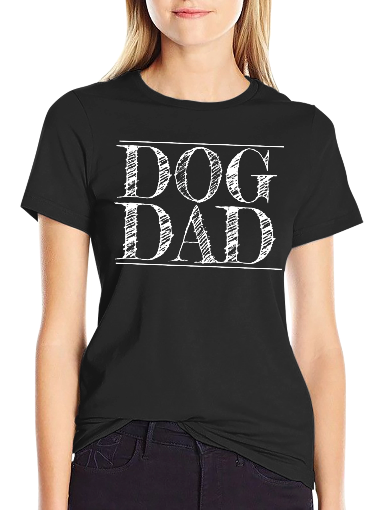 Dog Dad T-Shirt - Black Cotton Blend Tee