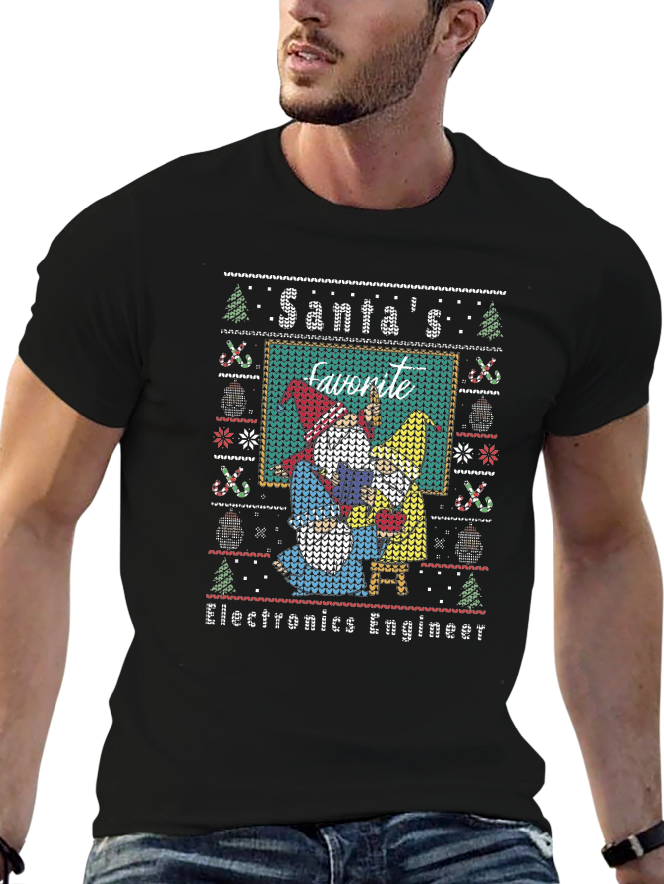 Santas Favorite Electronics Engineer Ugly Christmas Sweater T-Shirt