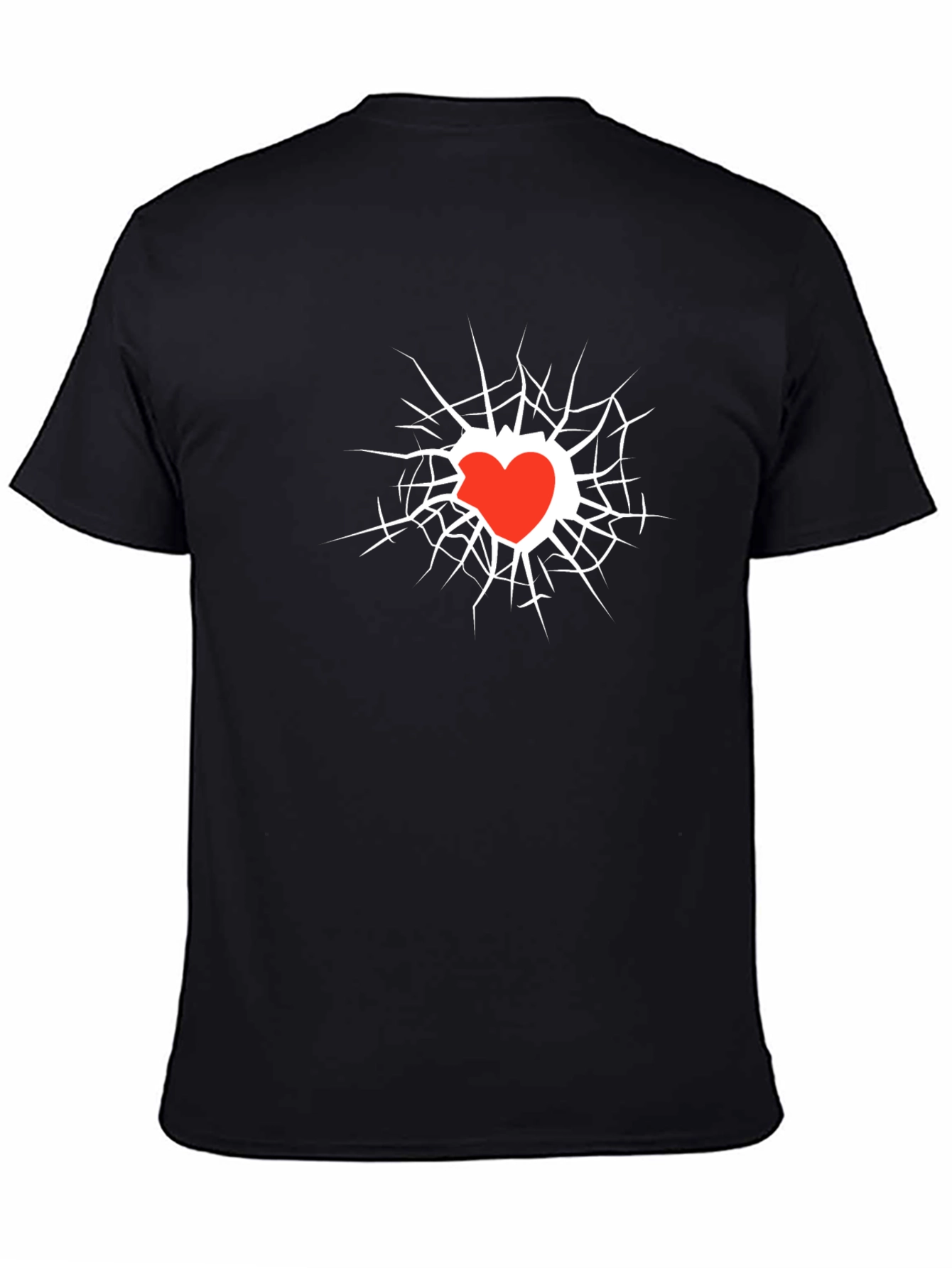 Heart Break Graphic Black T-Shirt