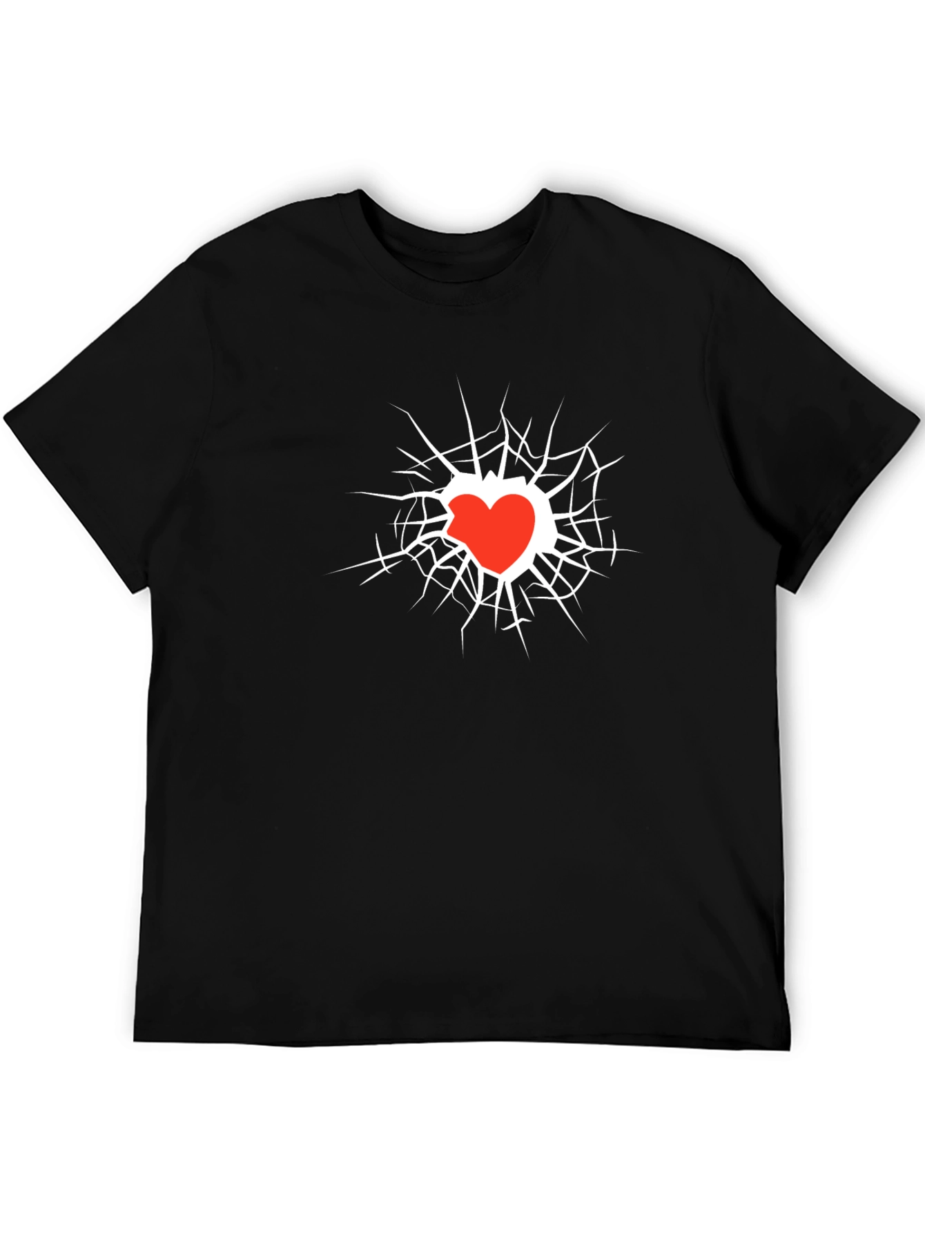 Heart Break Graphic Black T-Shirt